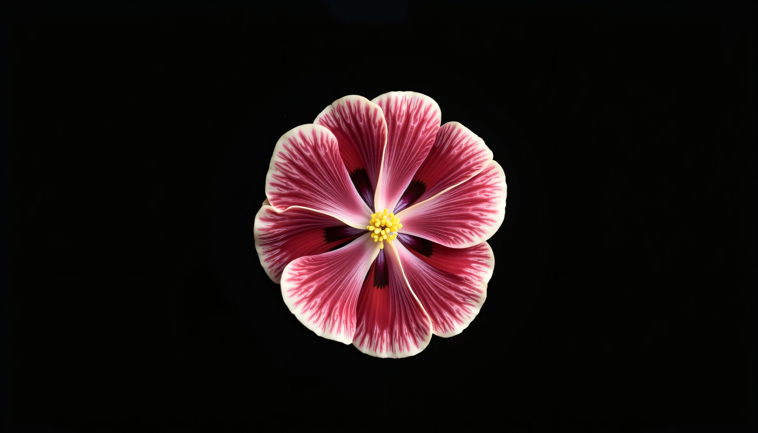 Vibrant Flower on Black Background