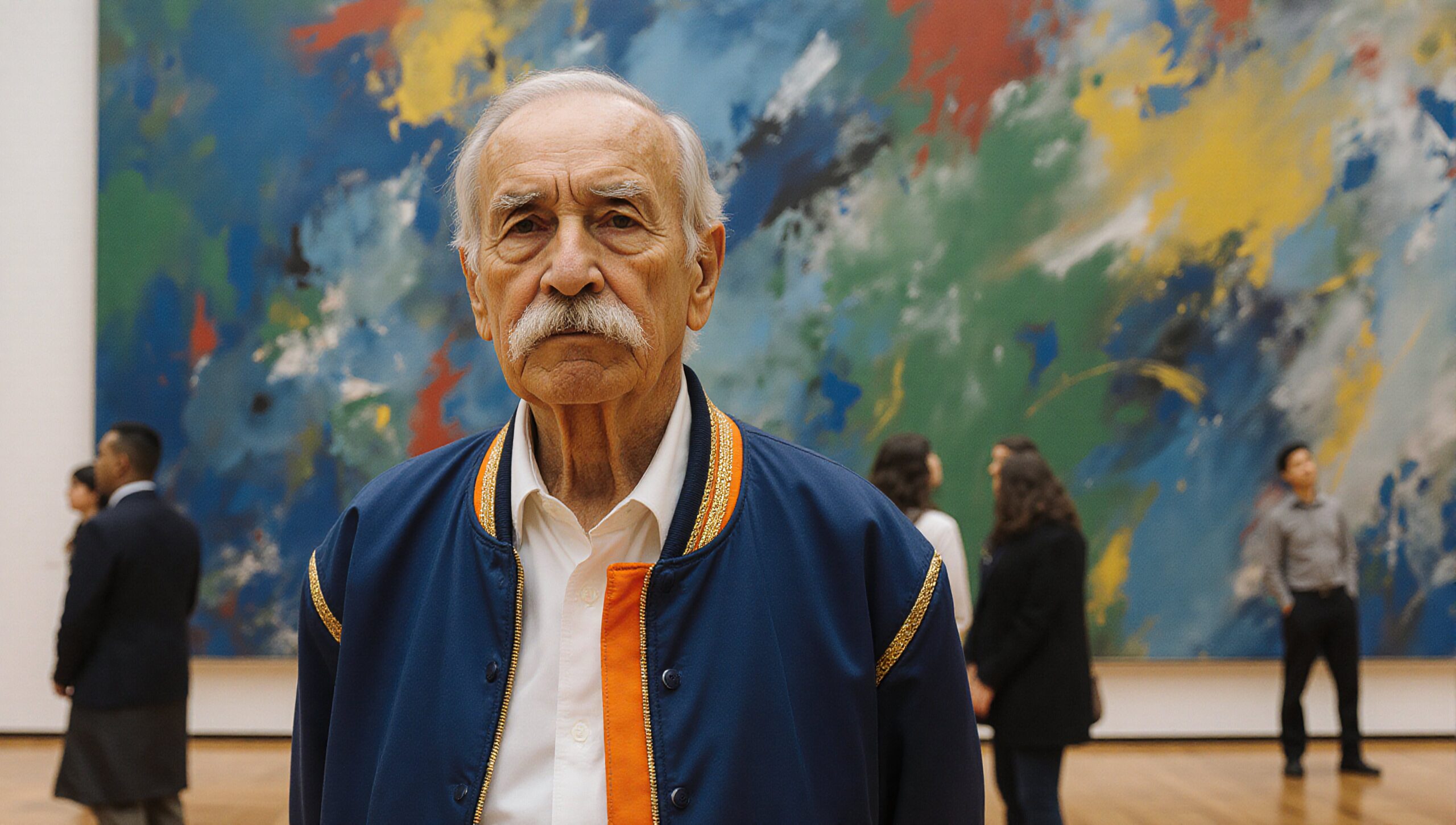 Art Enthusiast in Vibrant Gallery