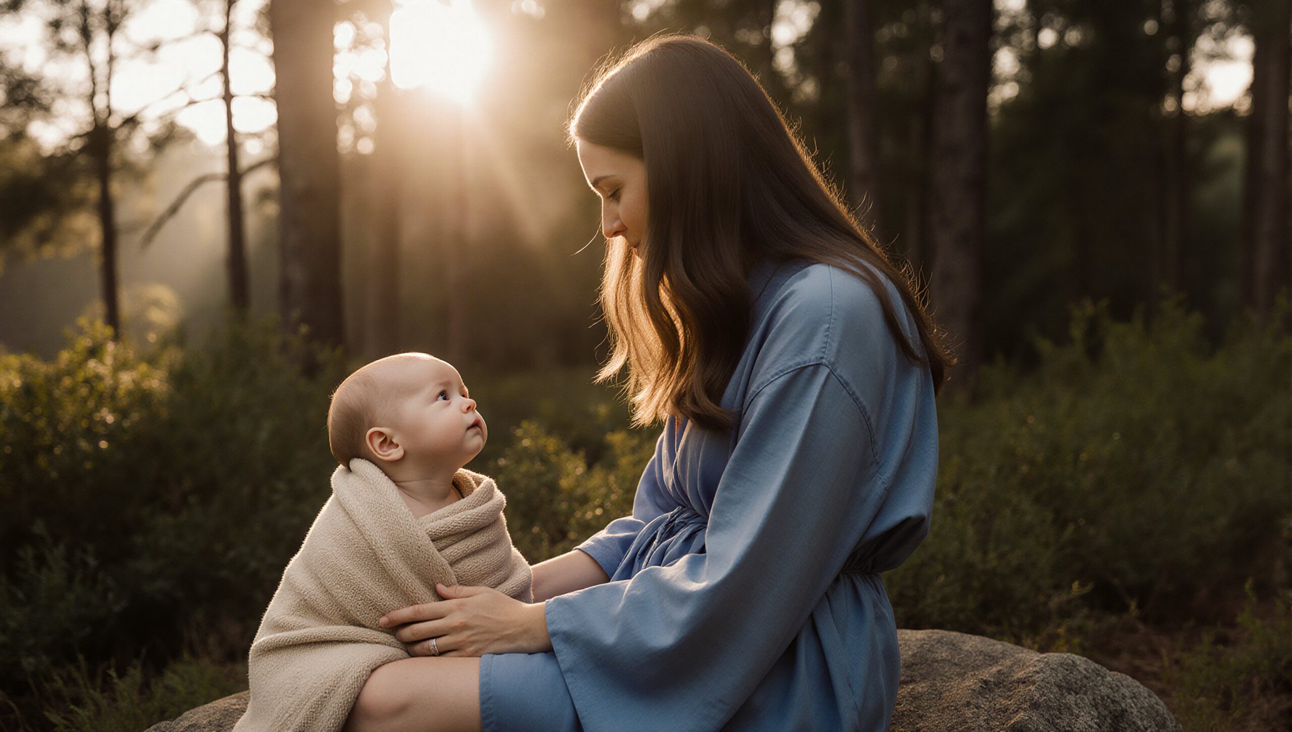Mother and Child in Forest