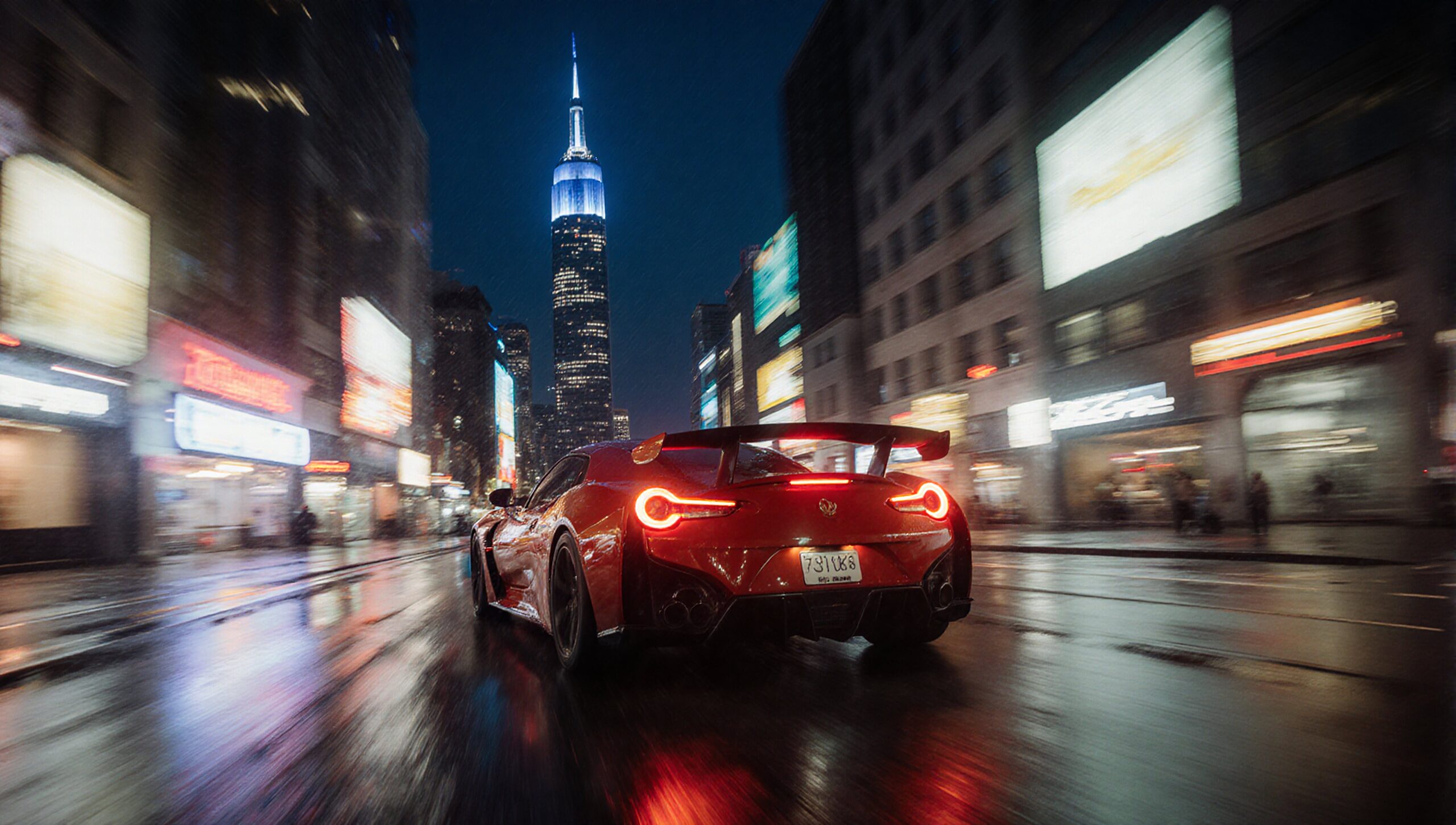 Night Ride in Rainy City