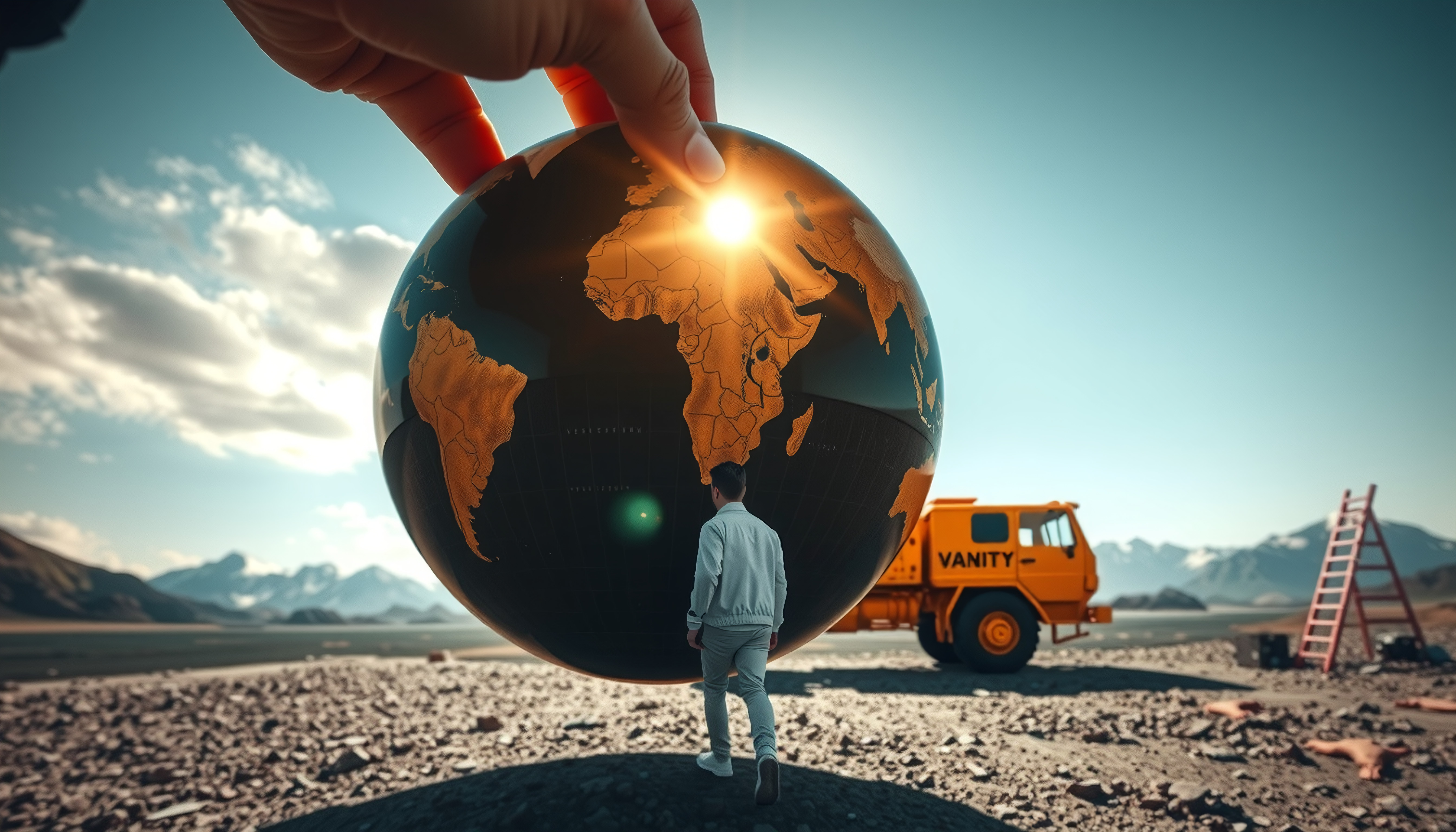 Hand Holding a Glowing Globe