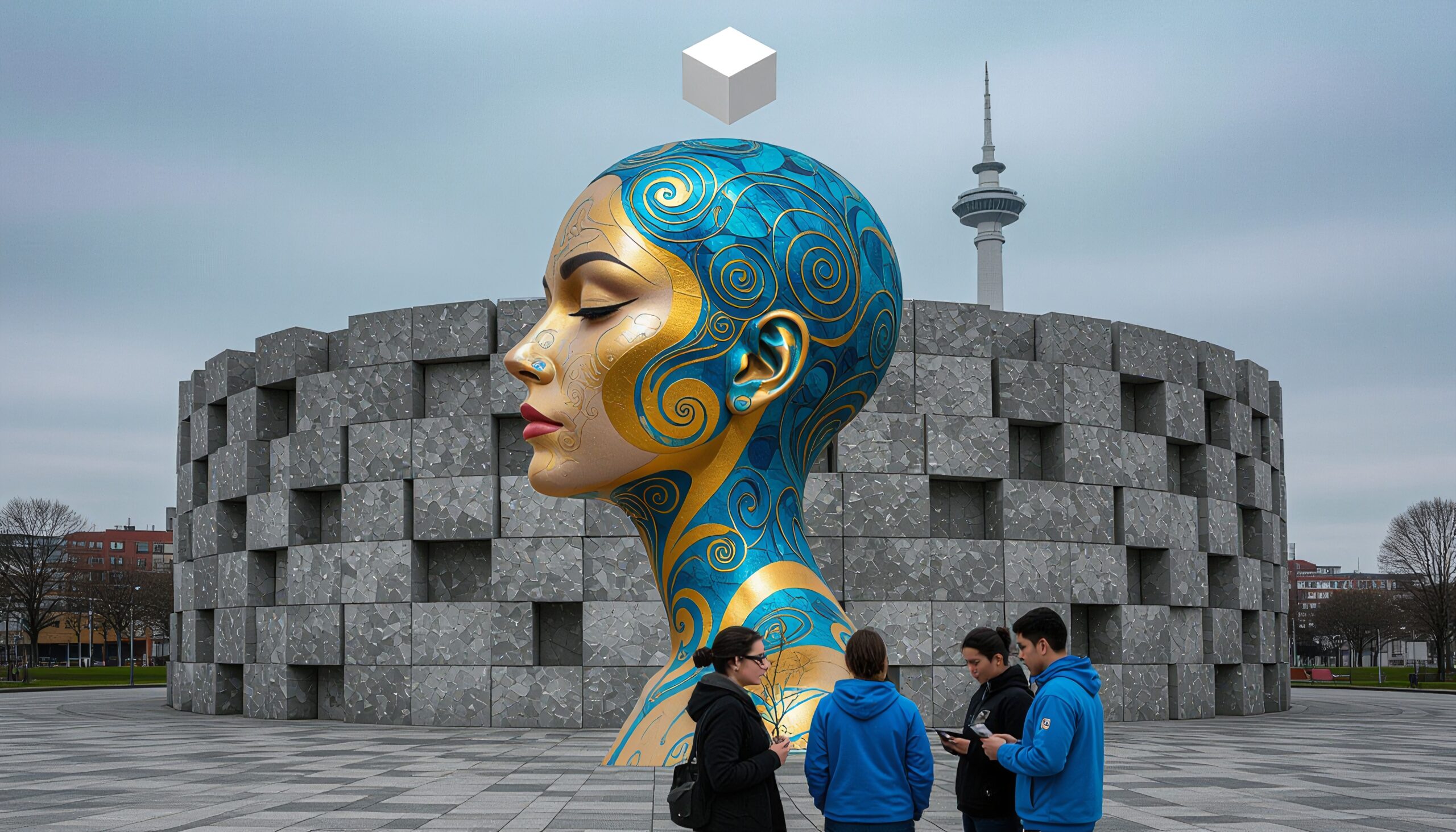 Modern Sculpture in Urban Setting