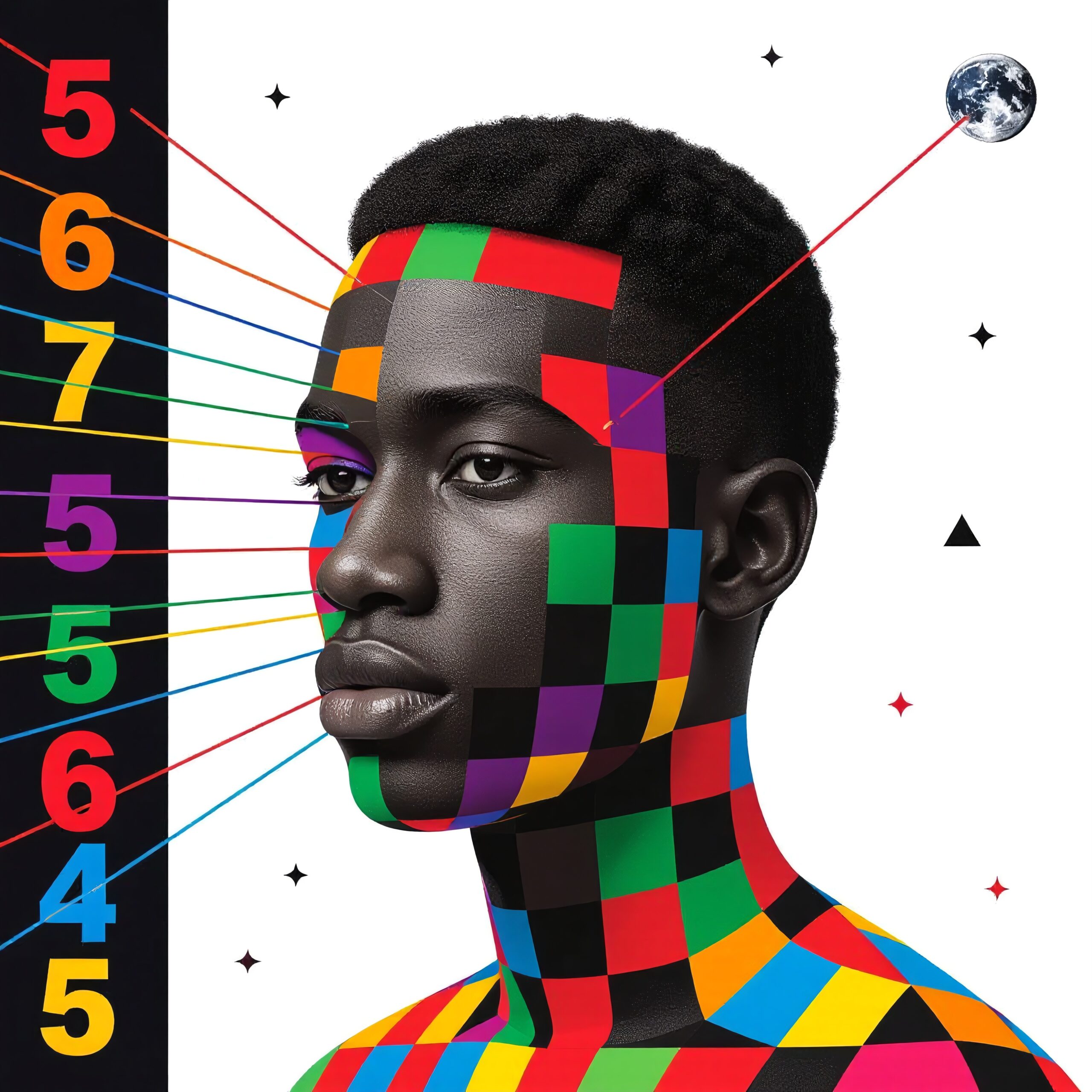 Vibrant Geometric Human Portrait