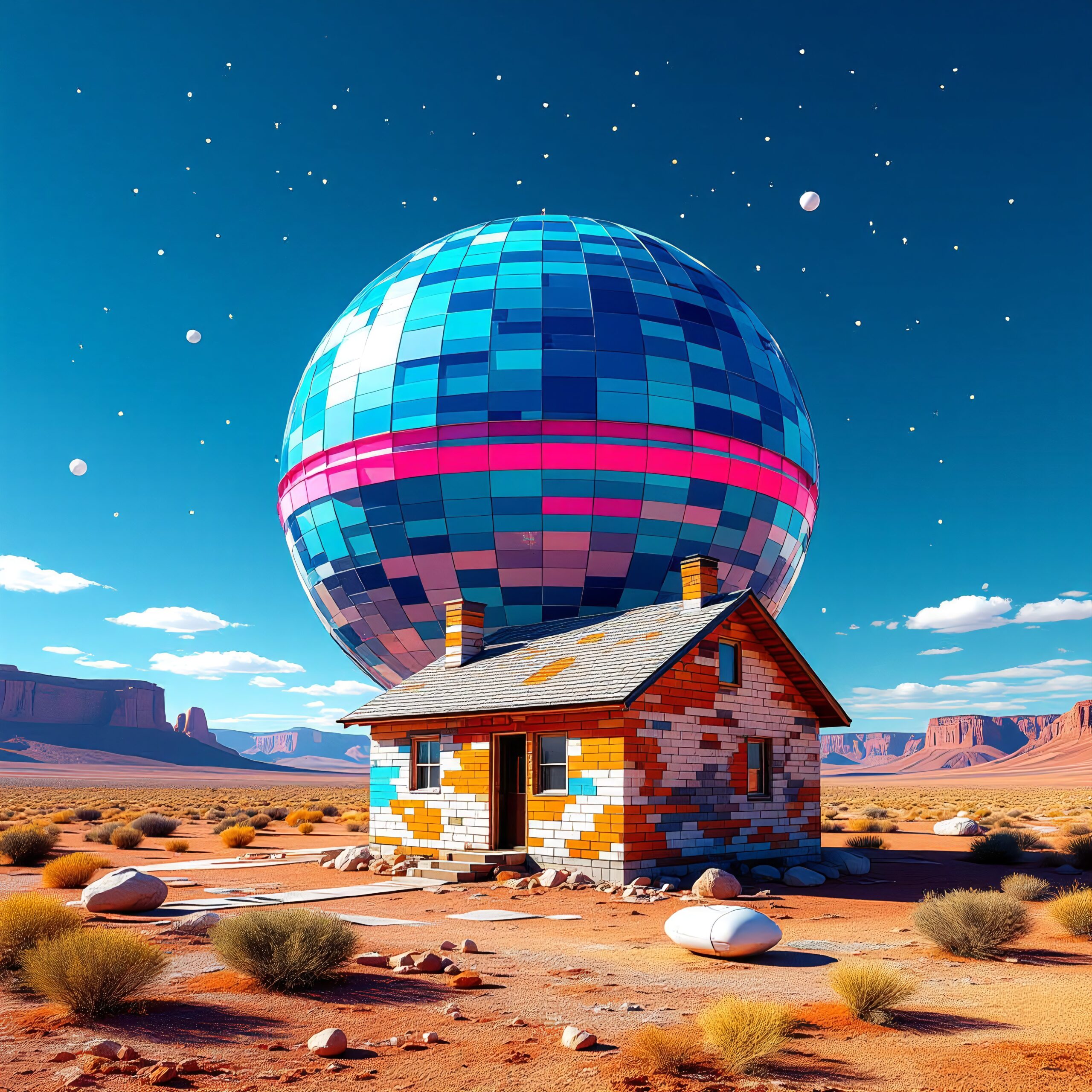 Surreal Desert Disco Ball House