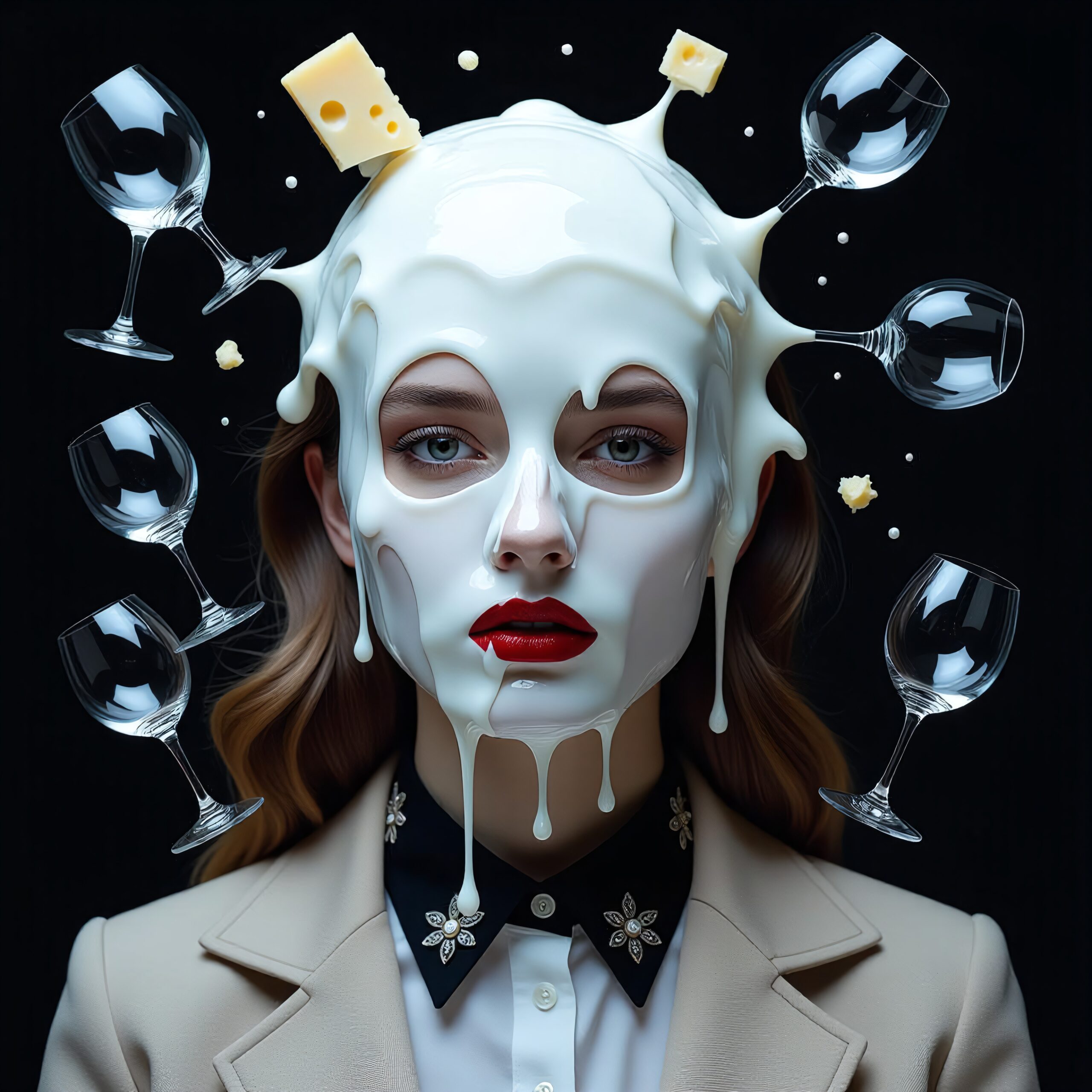 Surreal Dairy and Wine Art