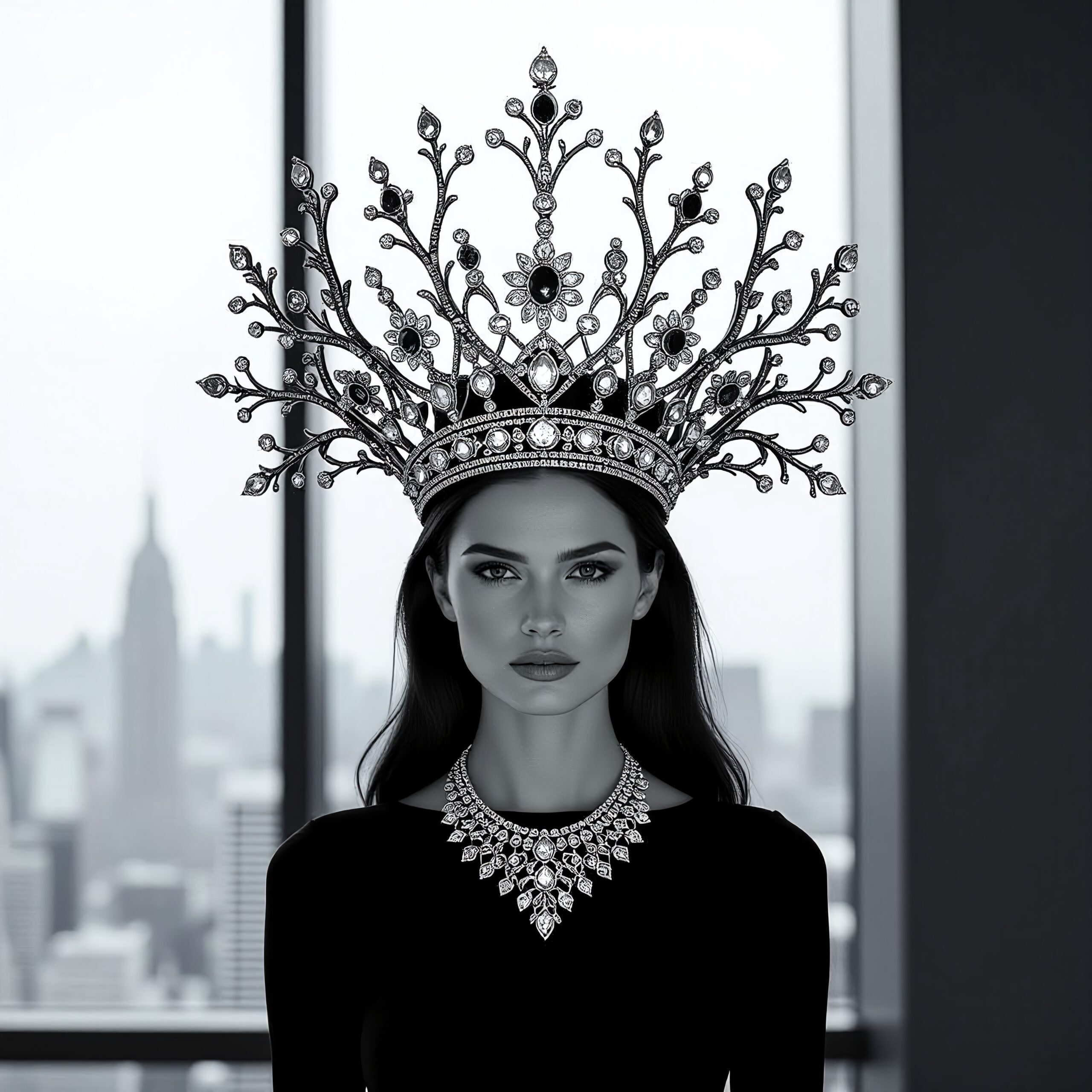 Majestic Queen with Jewelled Crown