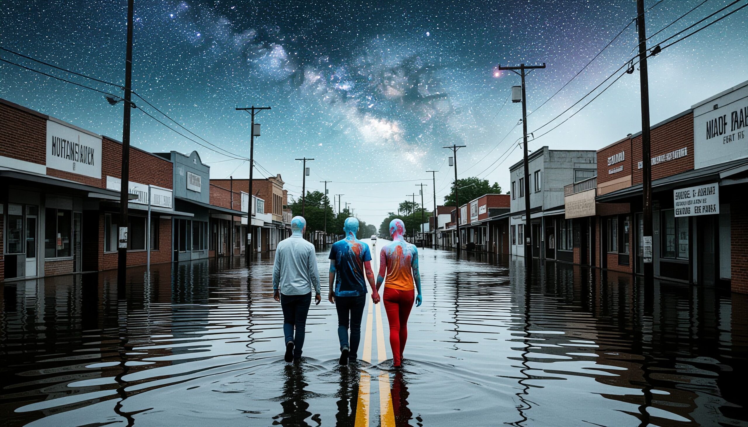 Ethereal Night Stroll Through Flood