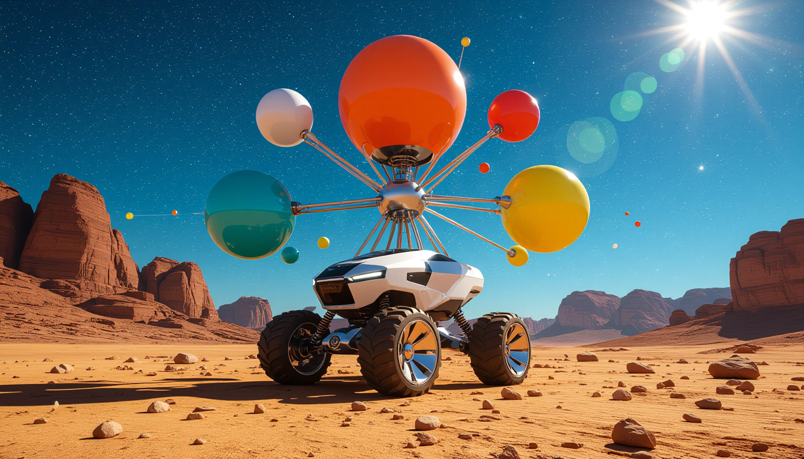 Futuristic Rover on Alien Landscape