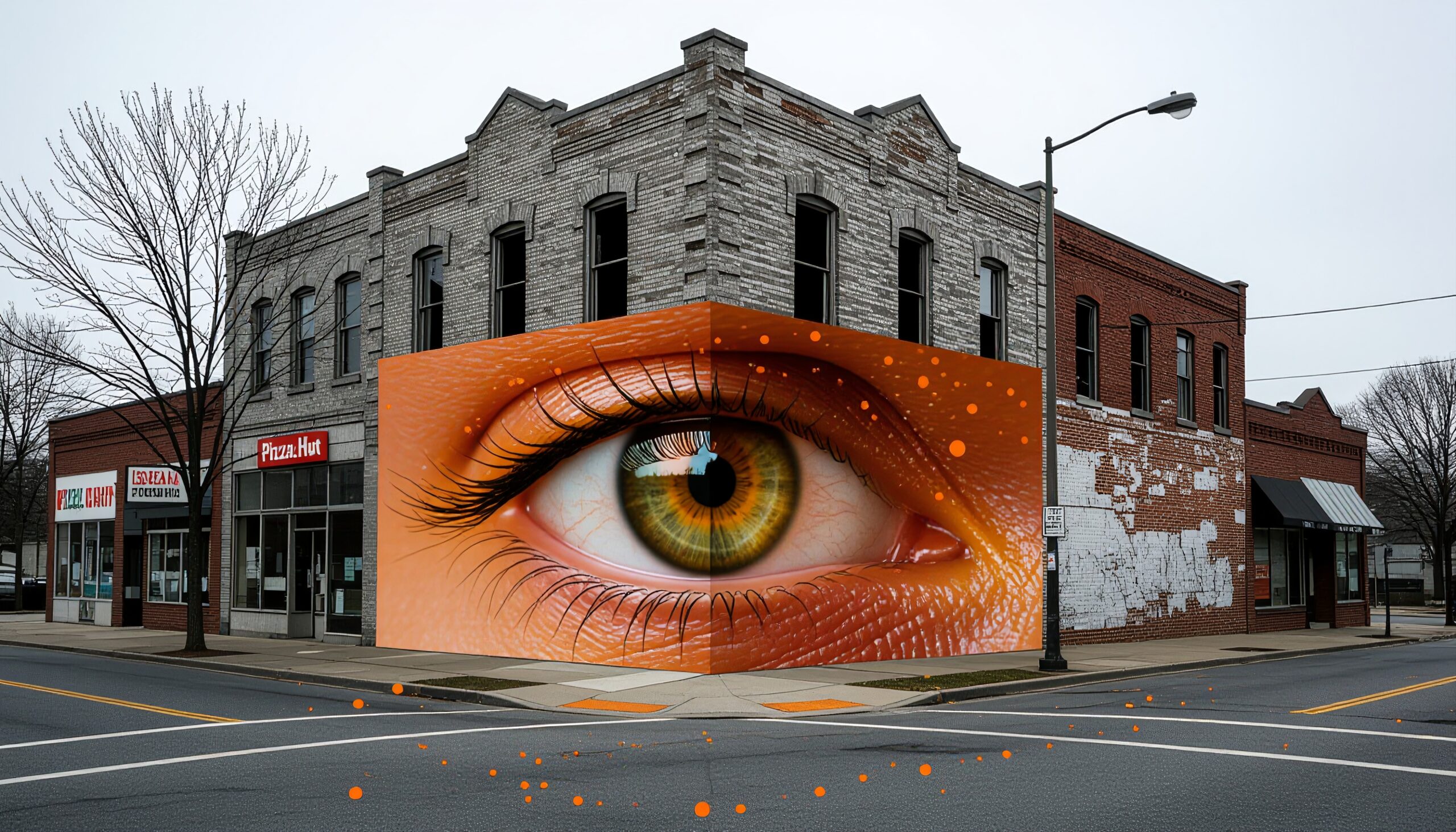 Enormous Eye Mural on Building