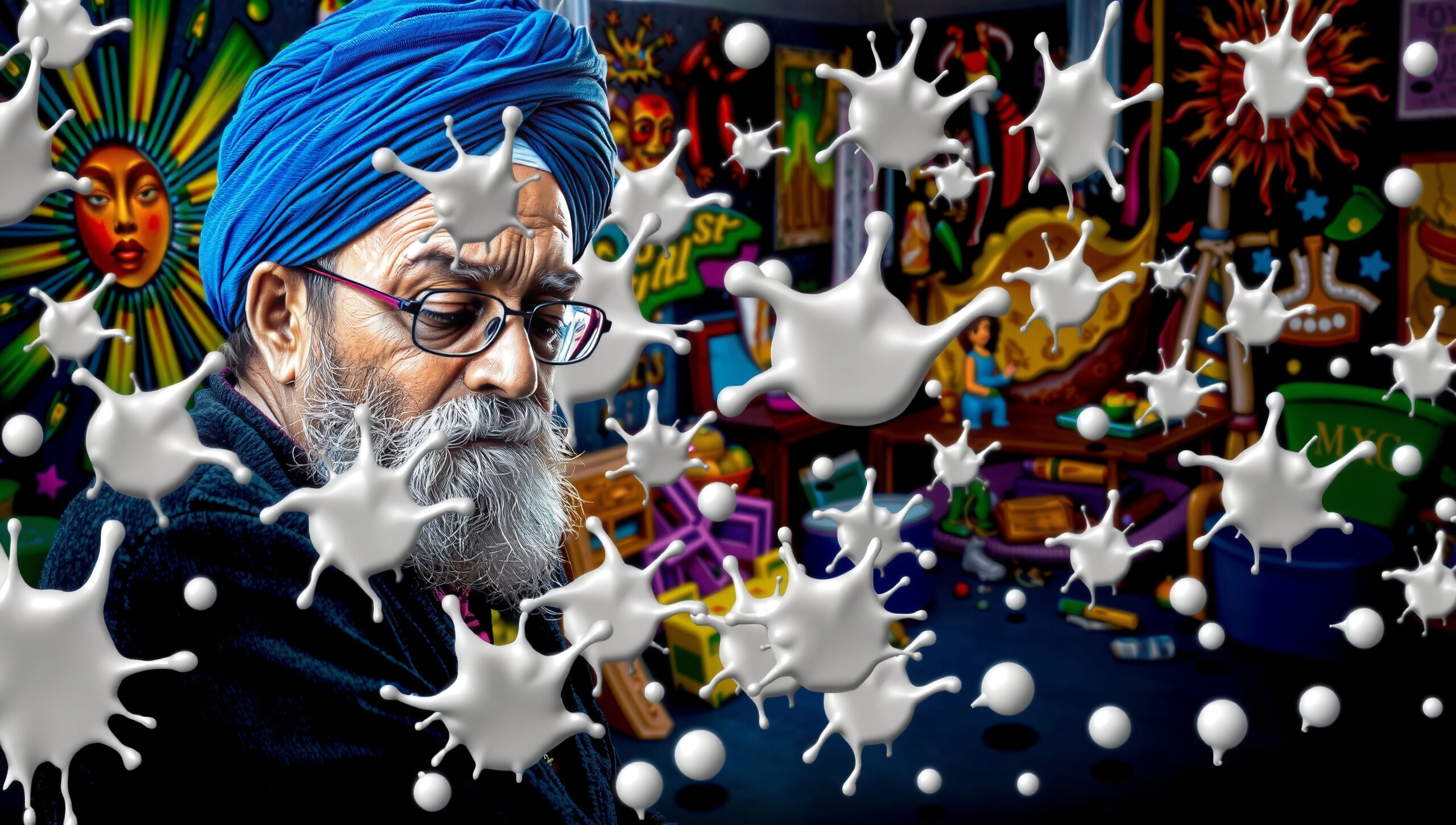 Colorful Splashes Enhance Contemplation