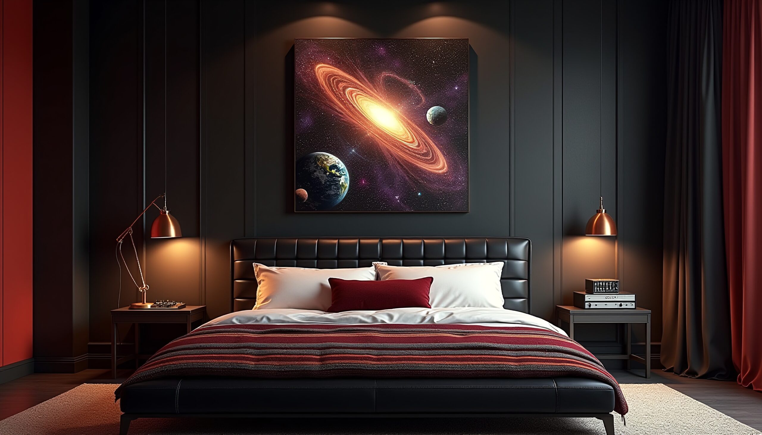 Cosmic-Themed Bedroom Interior Design