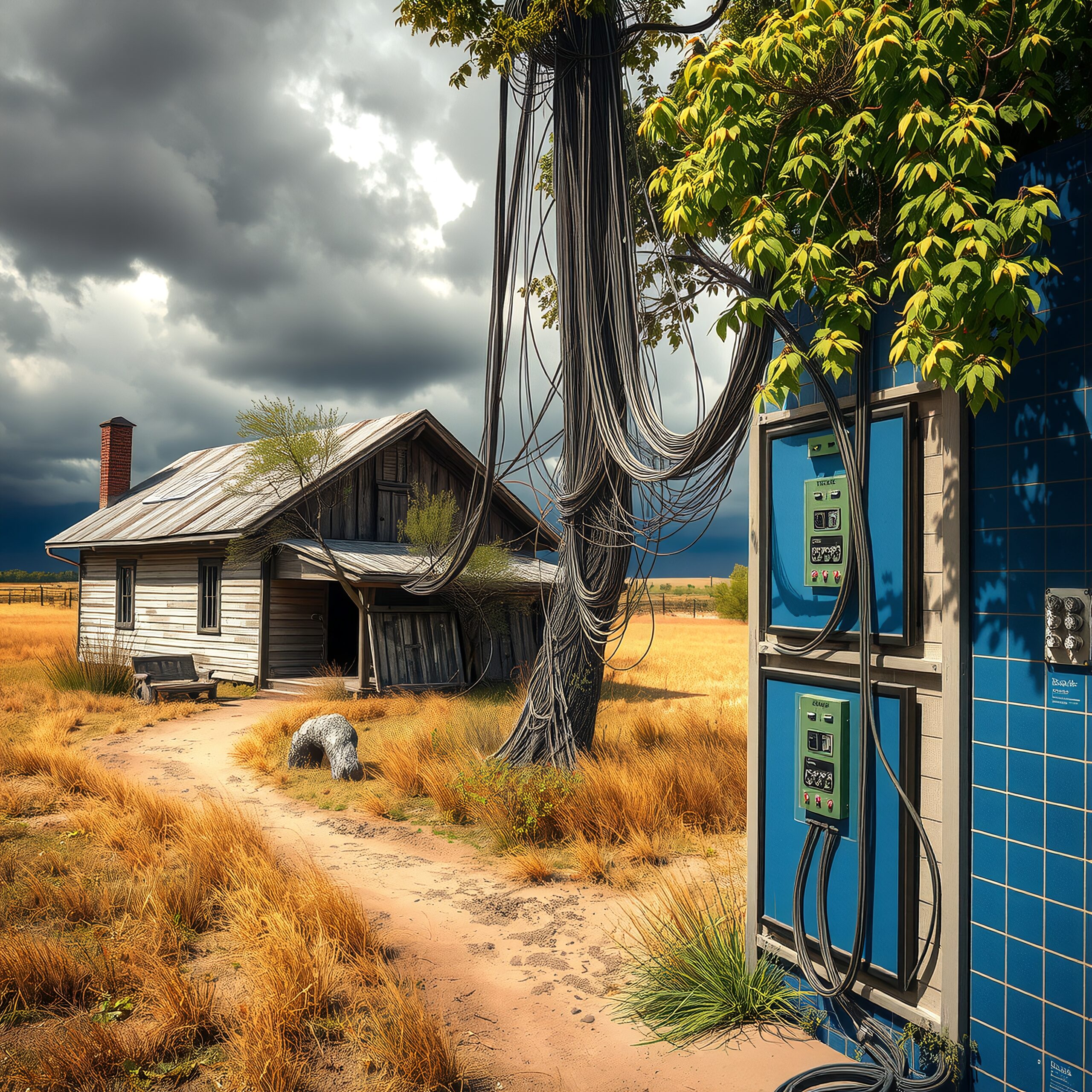Old House with Modern Cables