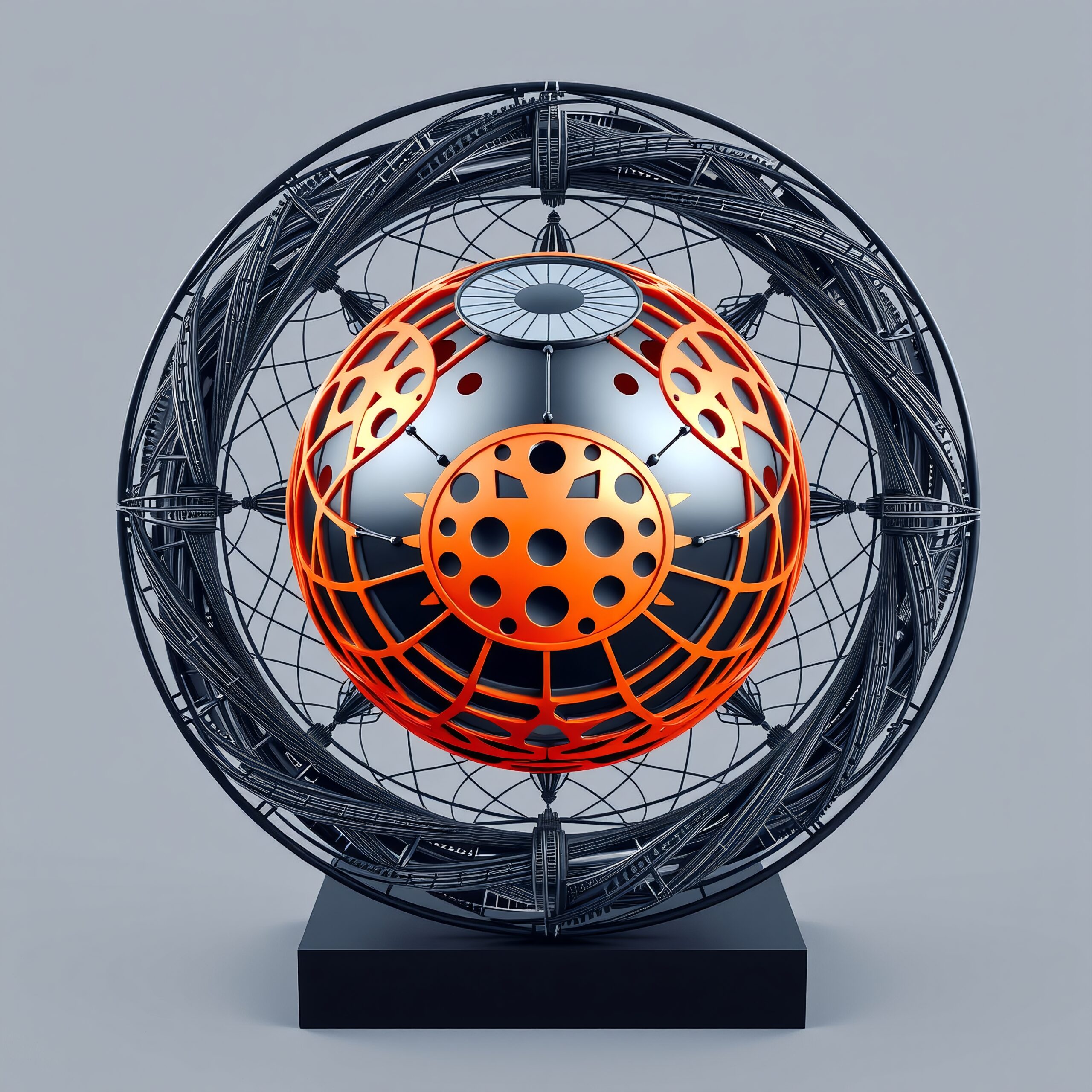 Futuristic Geometric Art Installation