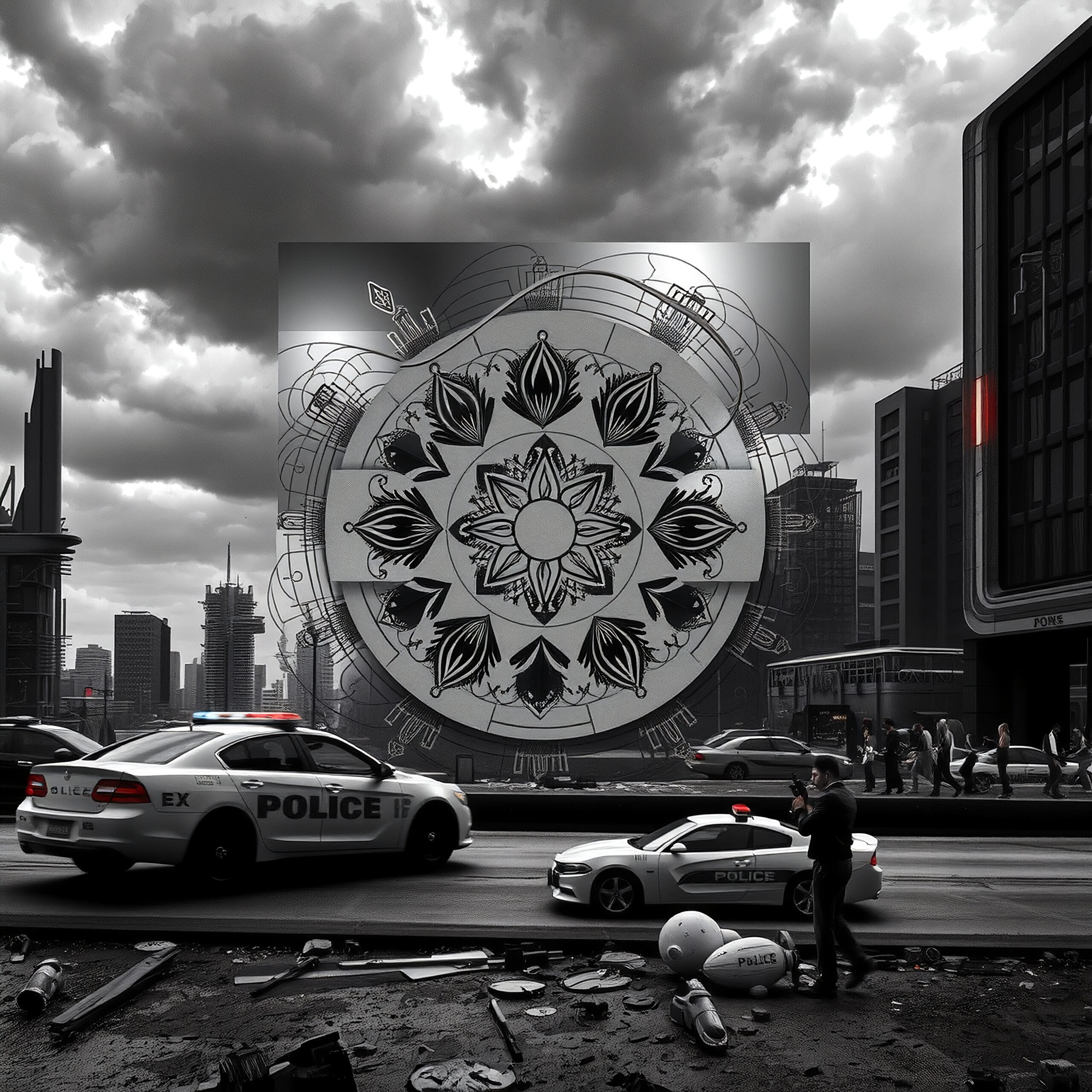 Urban Dystopia Police Mandala