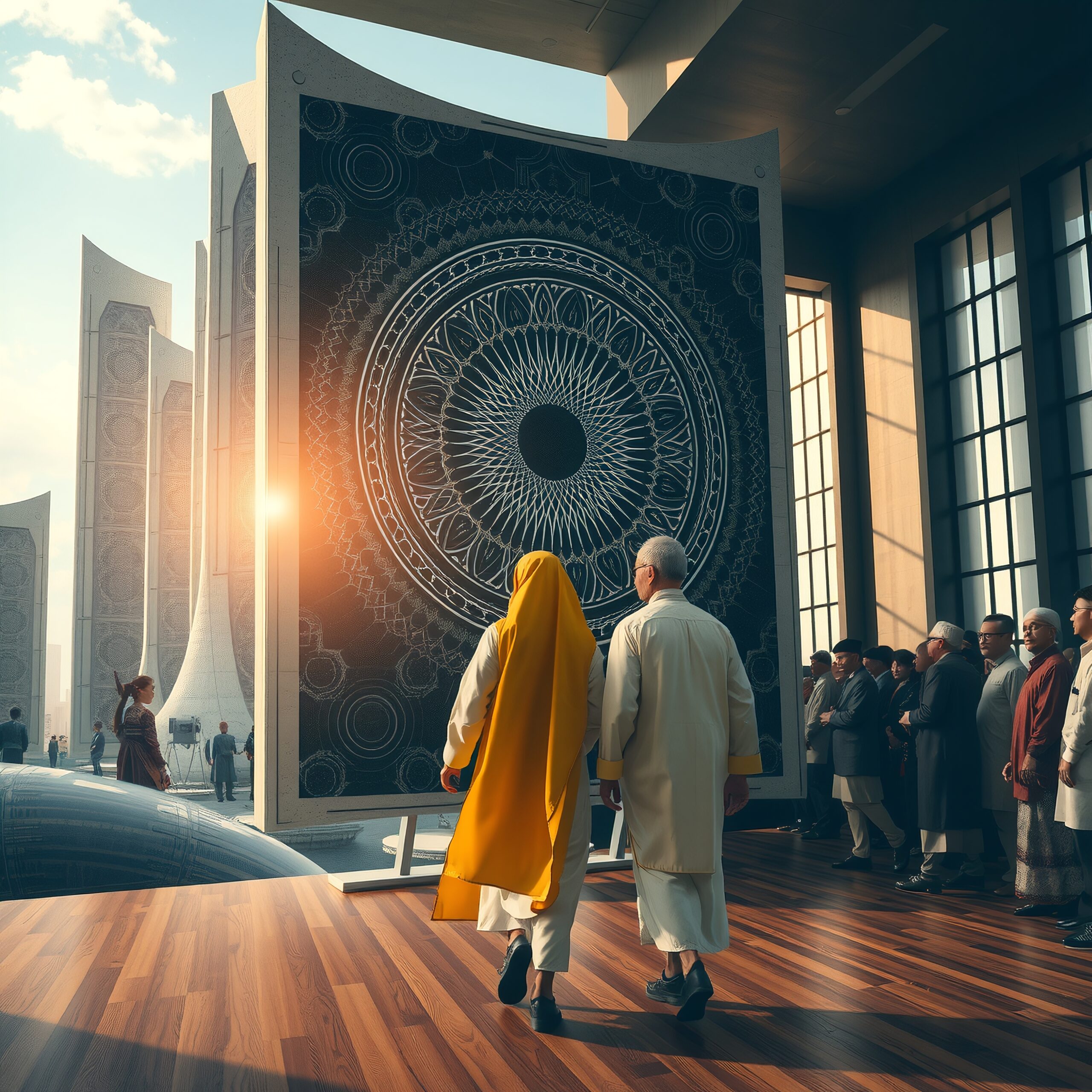 Modern Art in Futuristic Setting