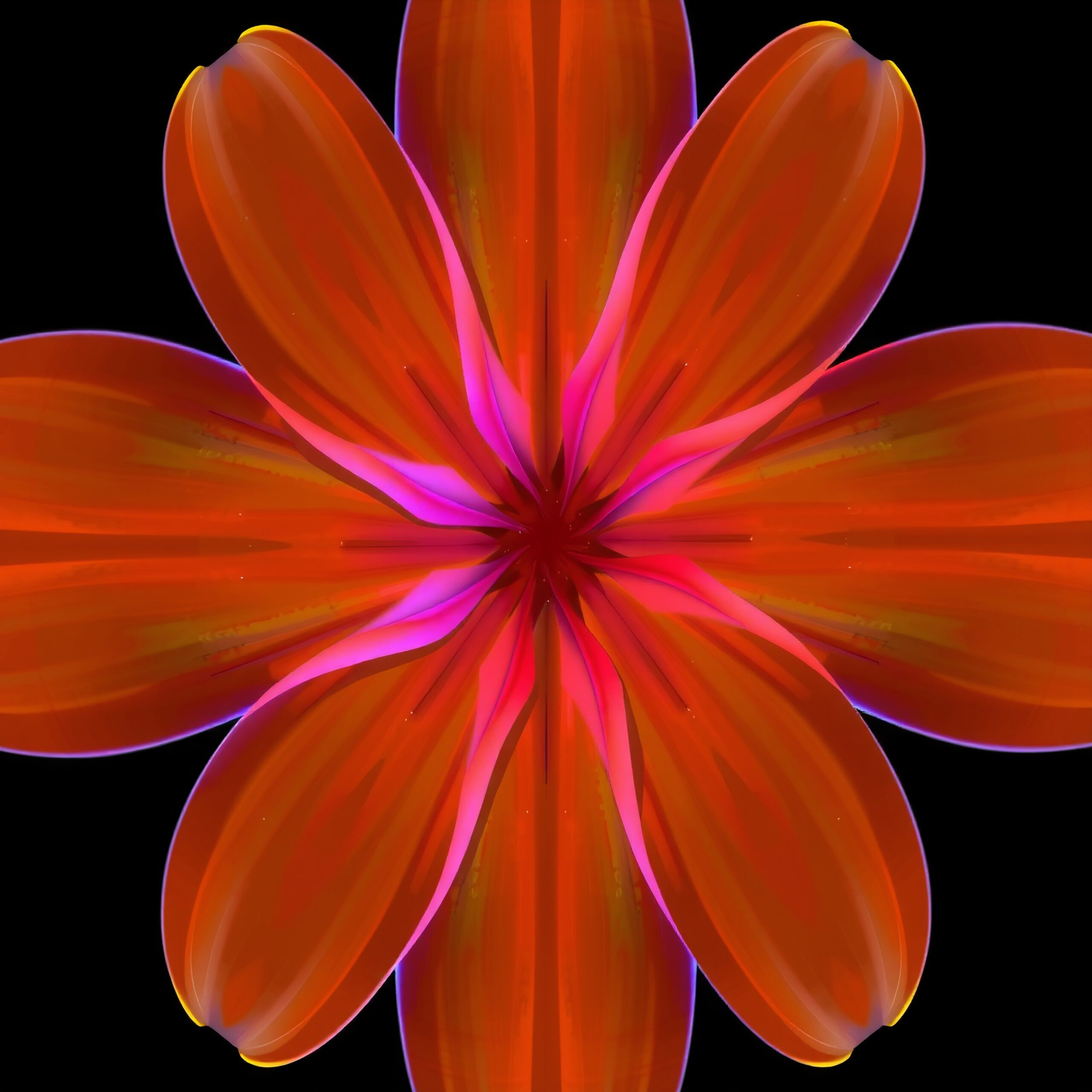 Abstract Red and Orange Floral Bloom