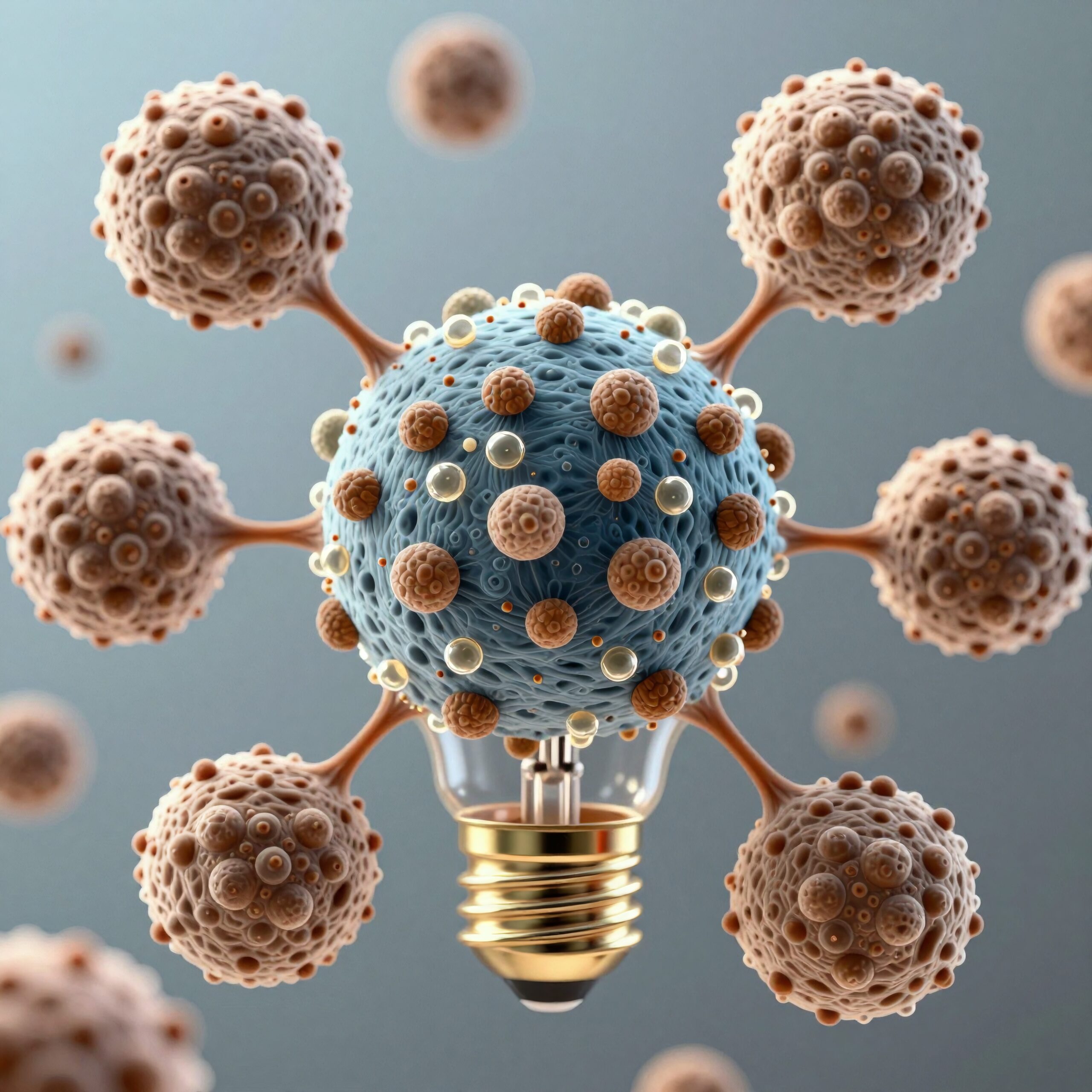 Biological Lightbulb Fusion Art