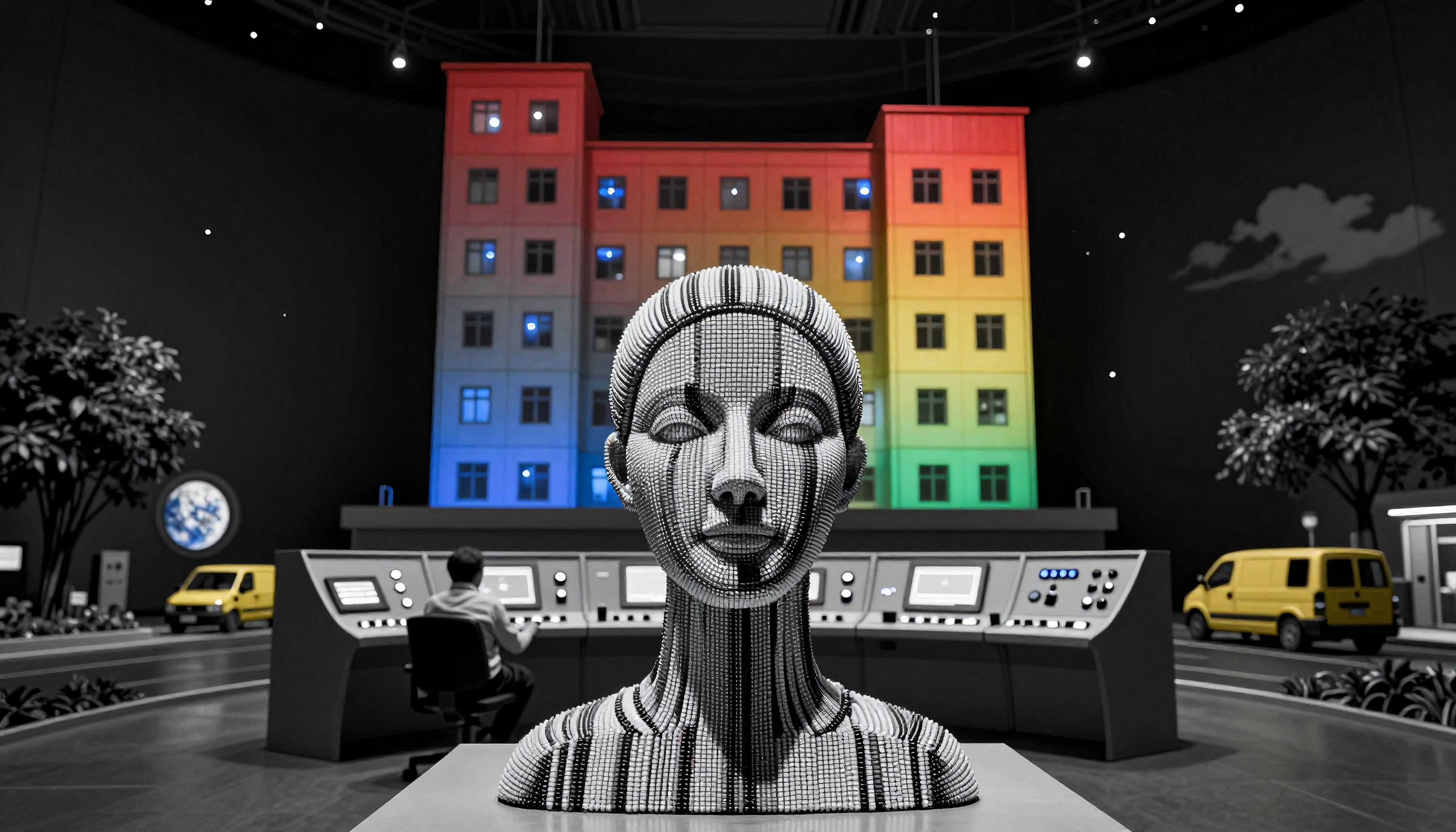 Rainbow Building and Digital Sculpture