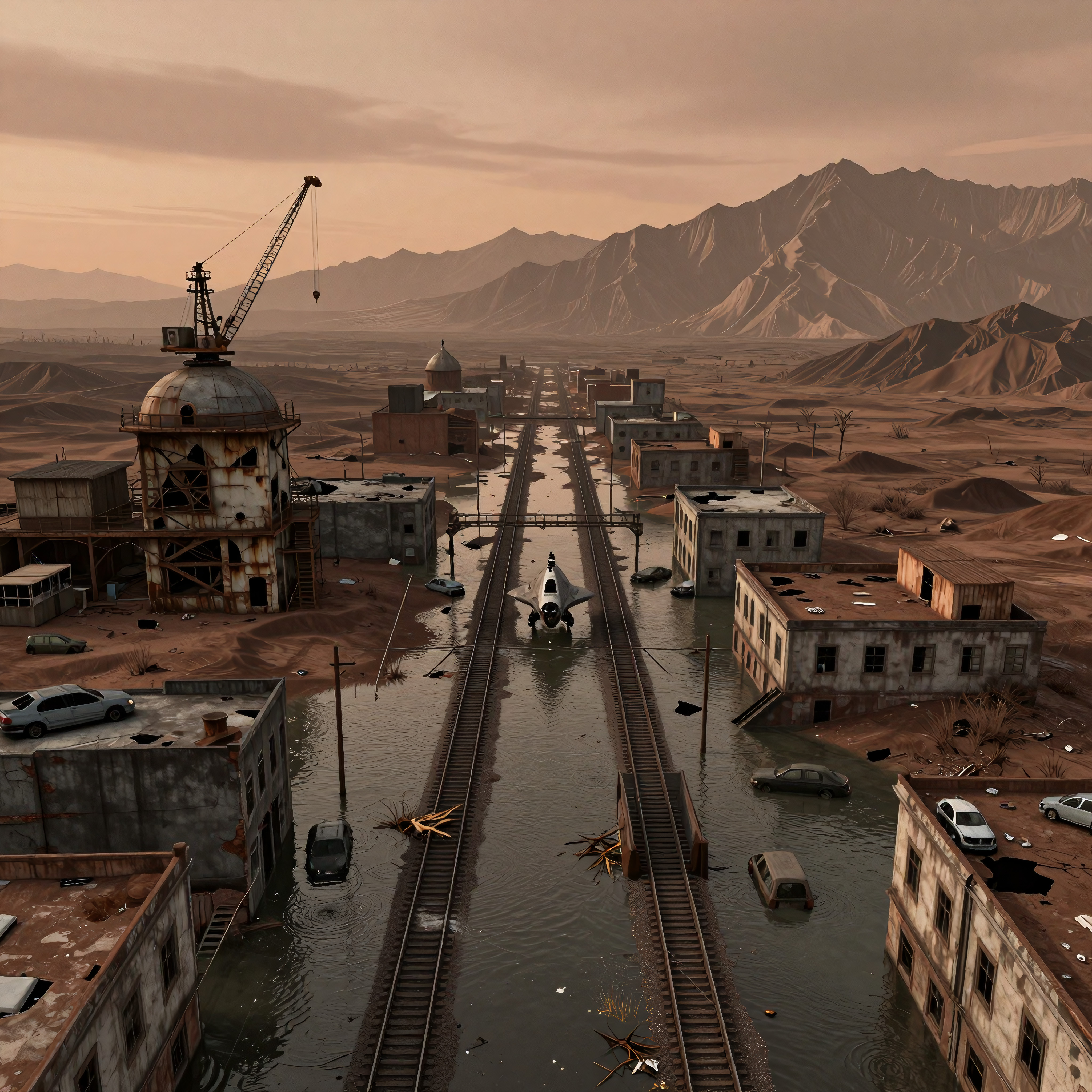Post-Apocalyptic Flooded Cityscape