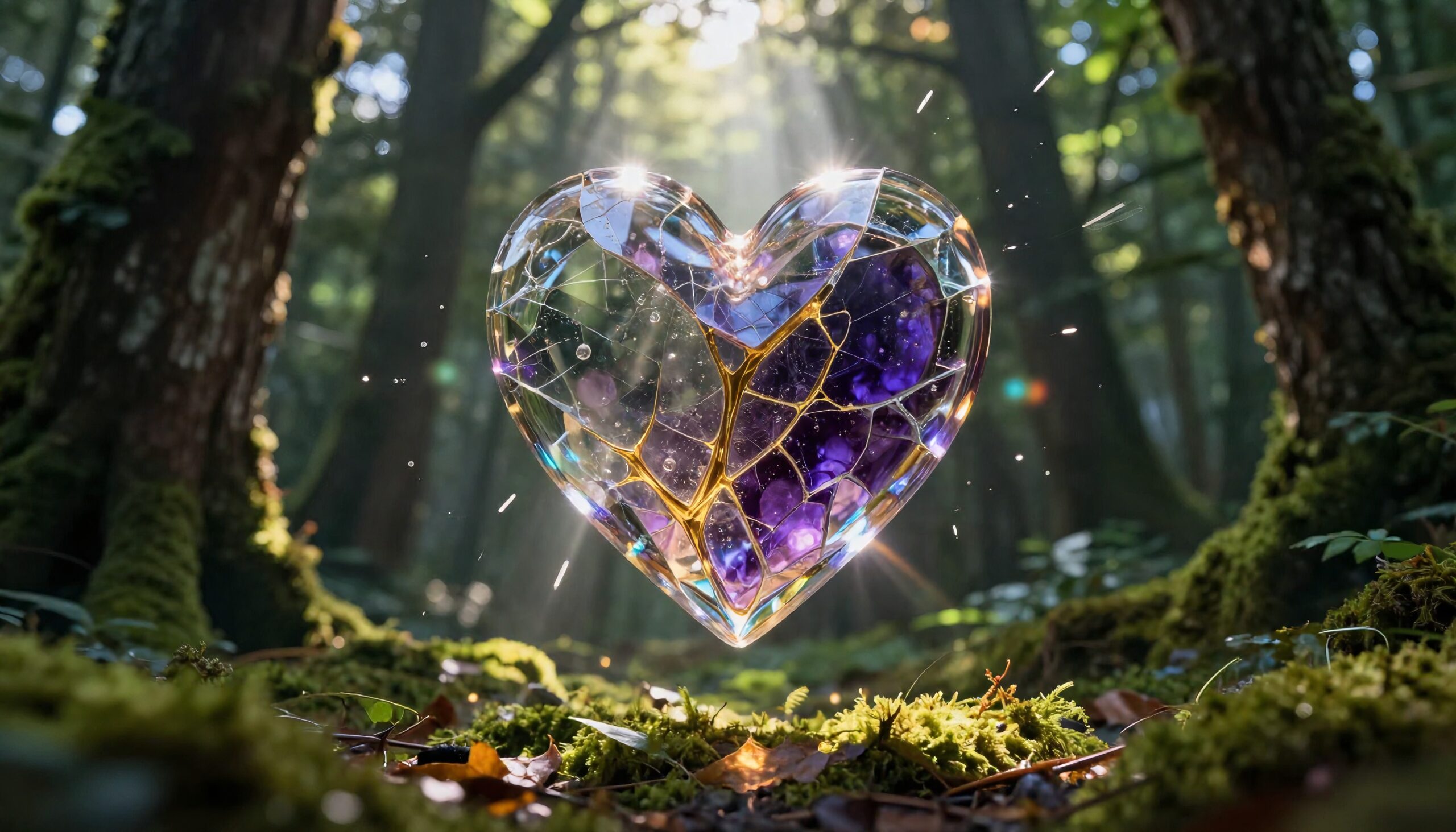Radiant Heart in Enchanted Forest
