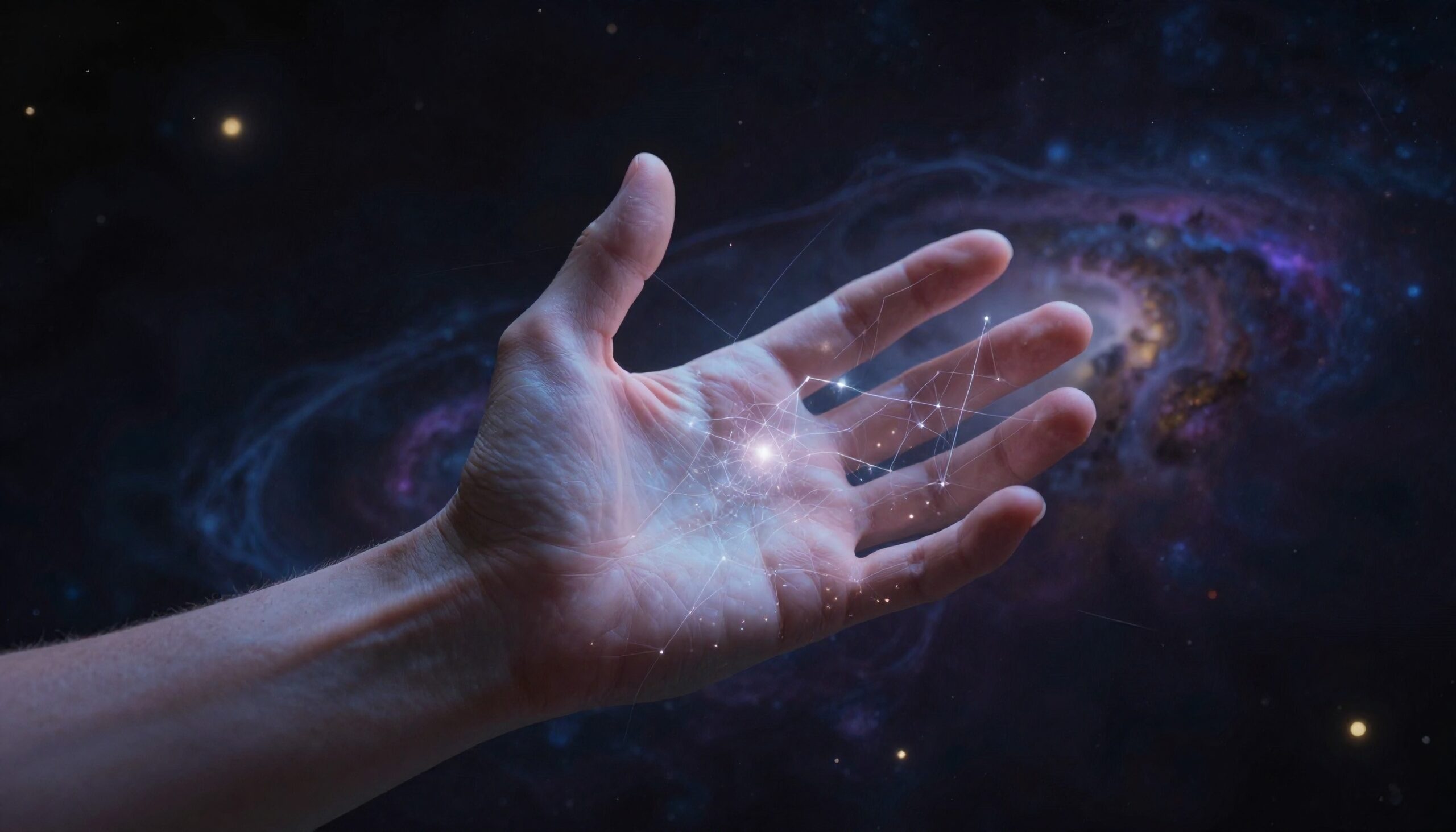Hand Reaches Into Cosmic Infinity
