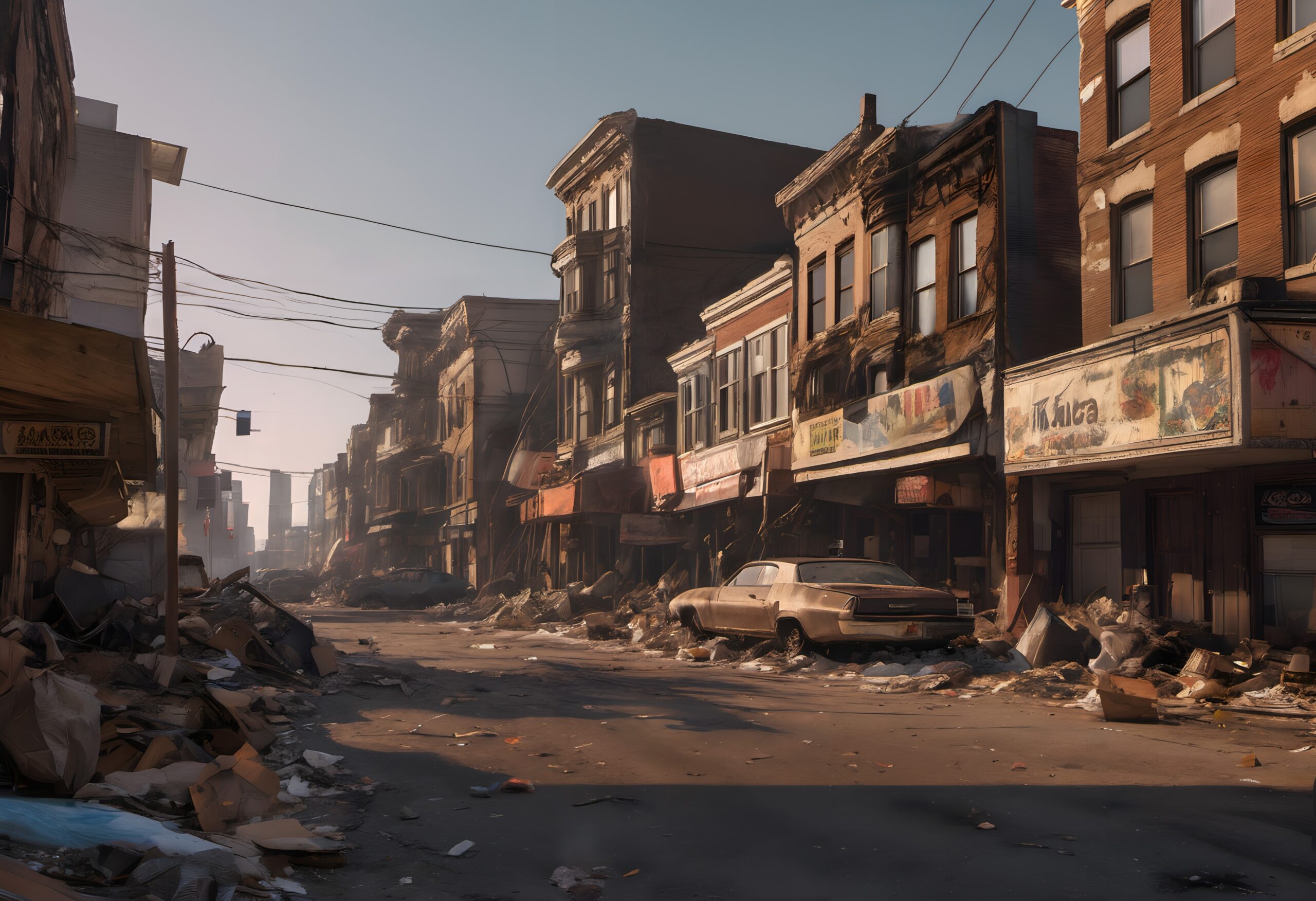 Abandoned Street Scene Aftermath