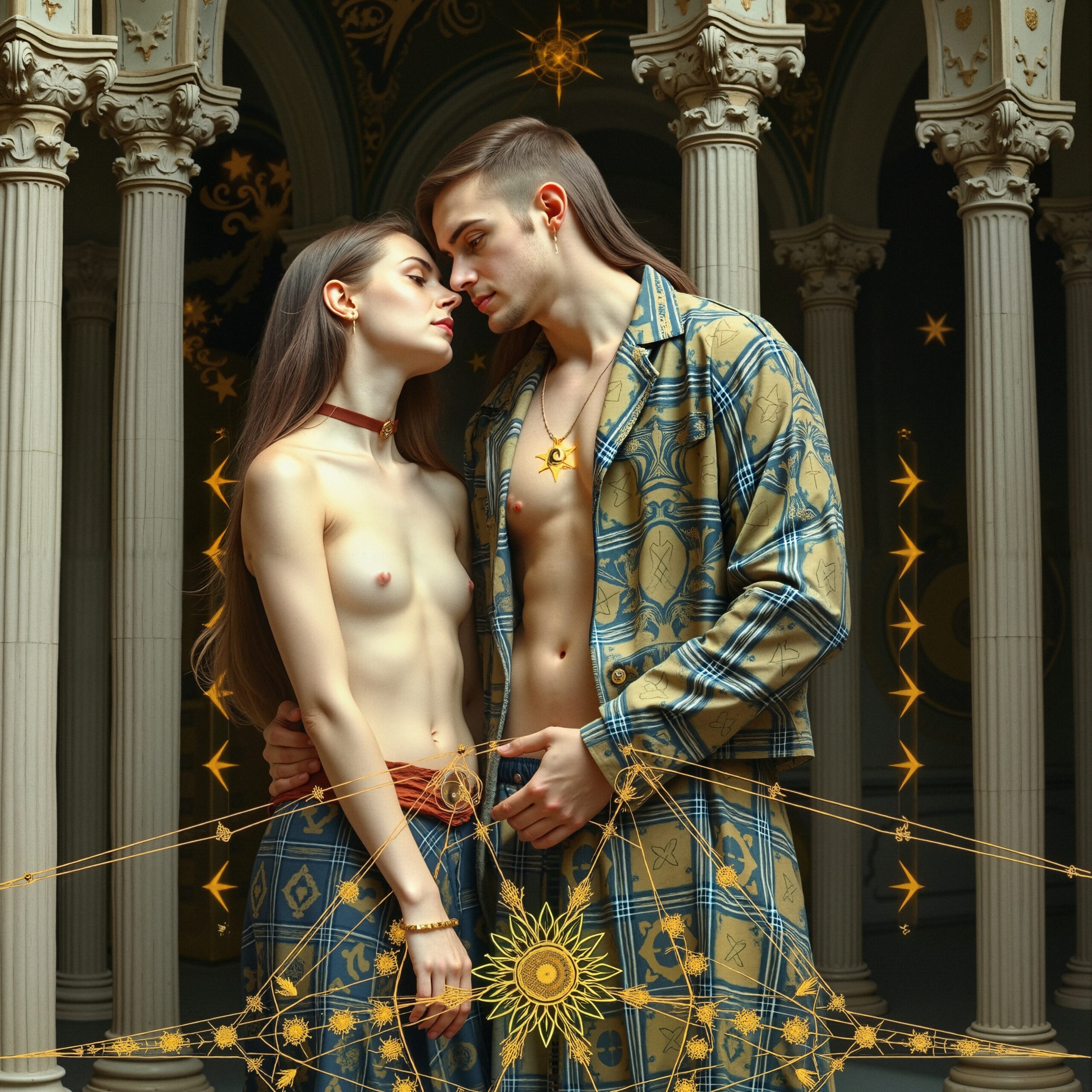 Celestial Elegance Under Ornate Arches