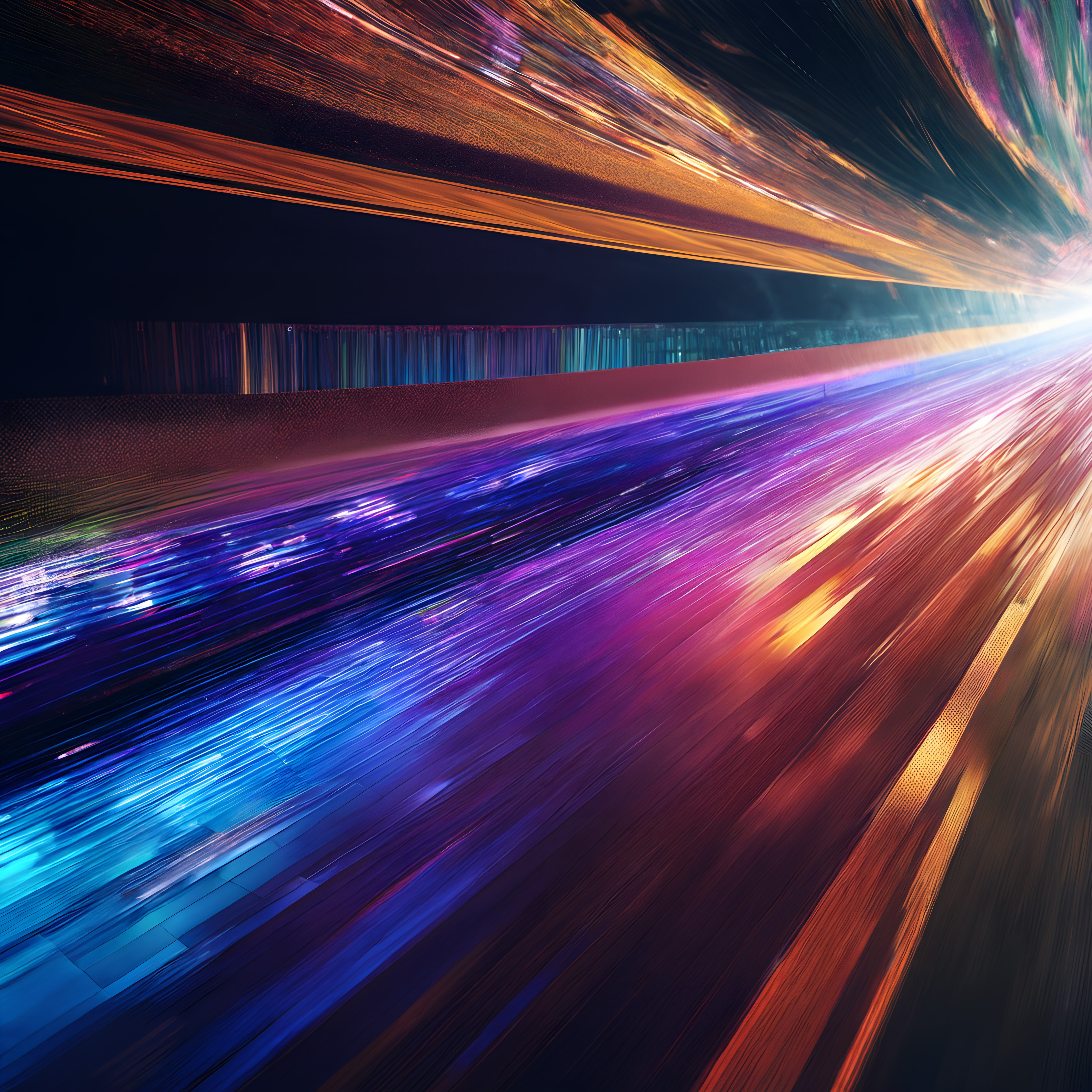 Abstract Motion Blur of City Lights and Speed