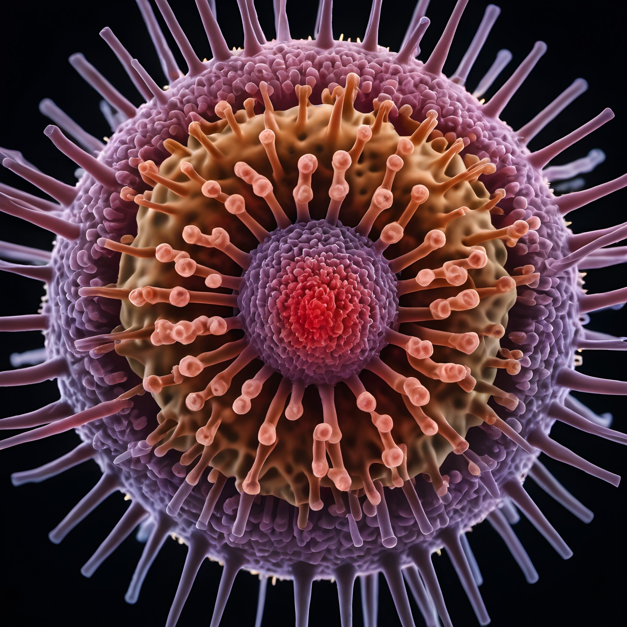 Microscopic Structure Colorful Virus