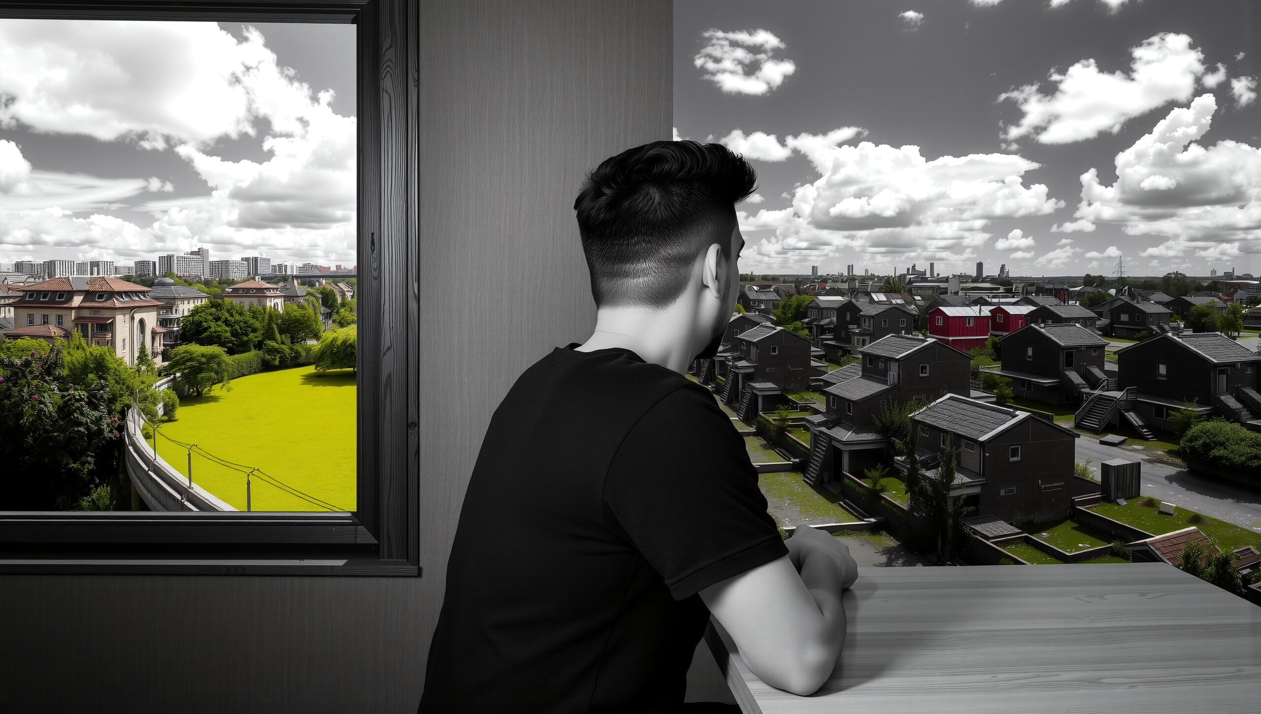 Window View Colorful vs Bland