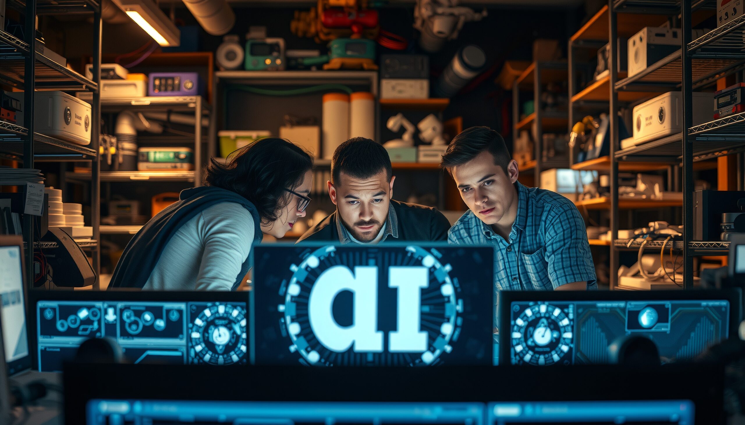 Tech Innovators Discussing AI Development