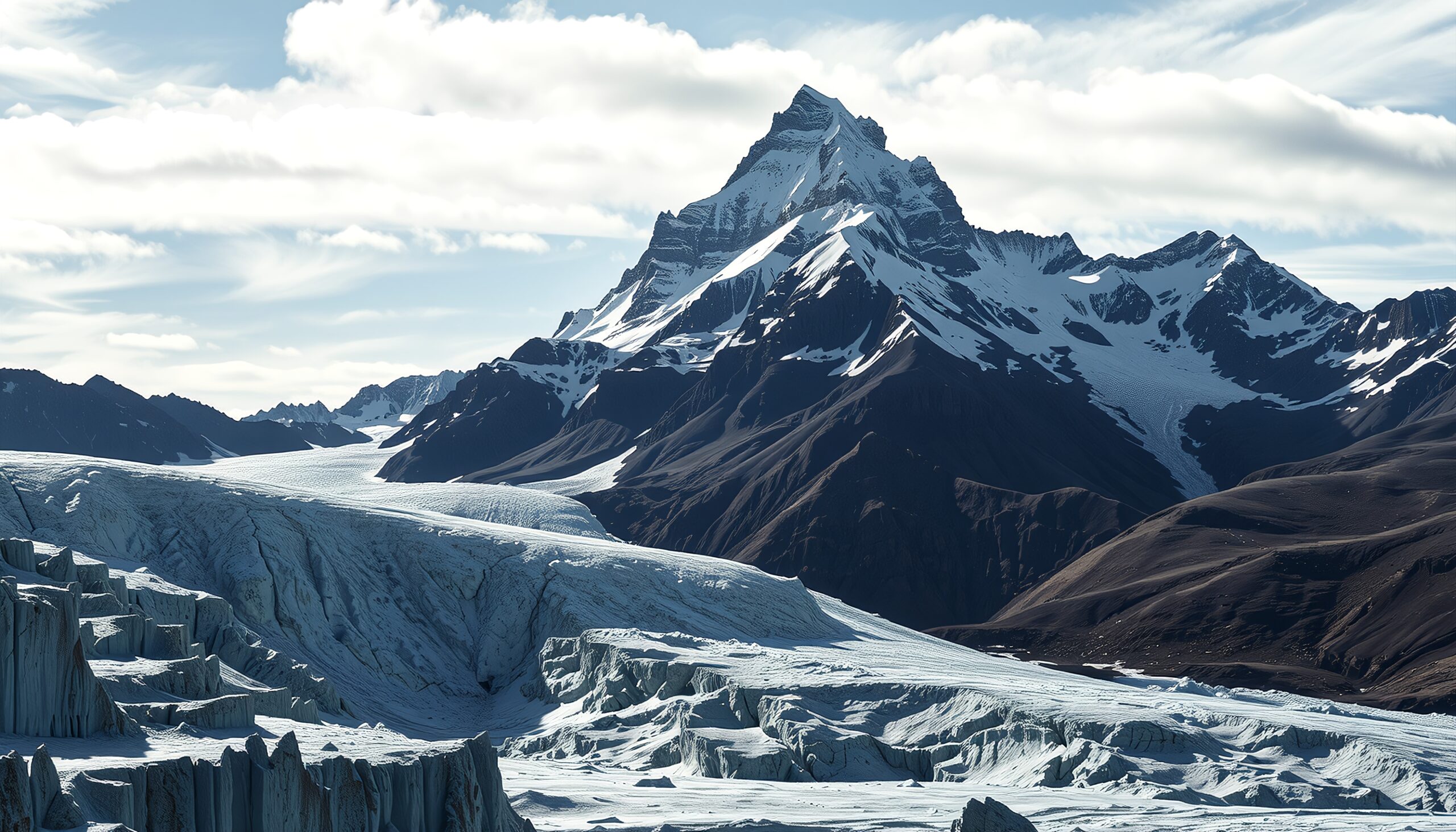 Majestic Glacier and Mountain Peaks