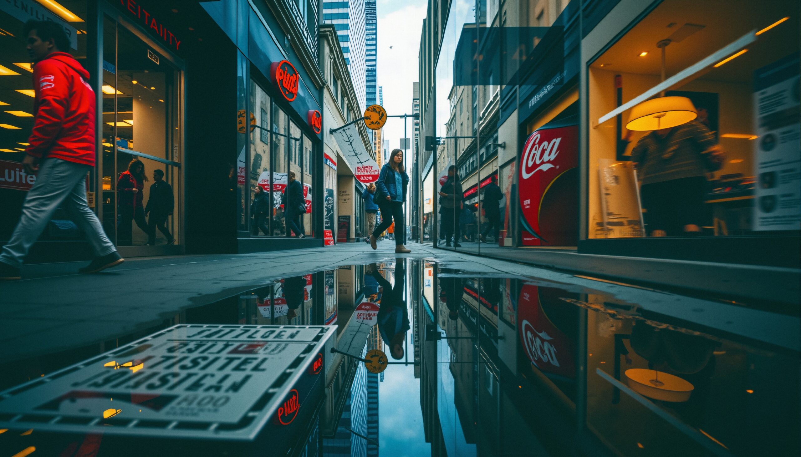 Reflective Urban Street Scene