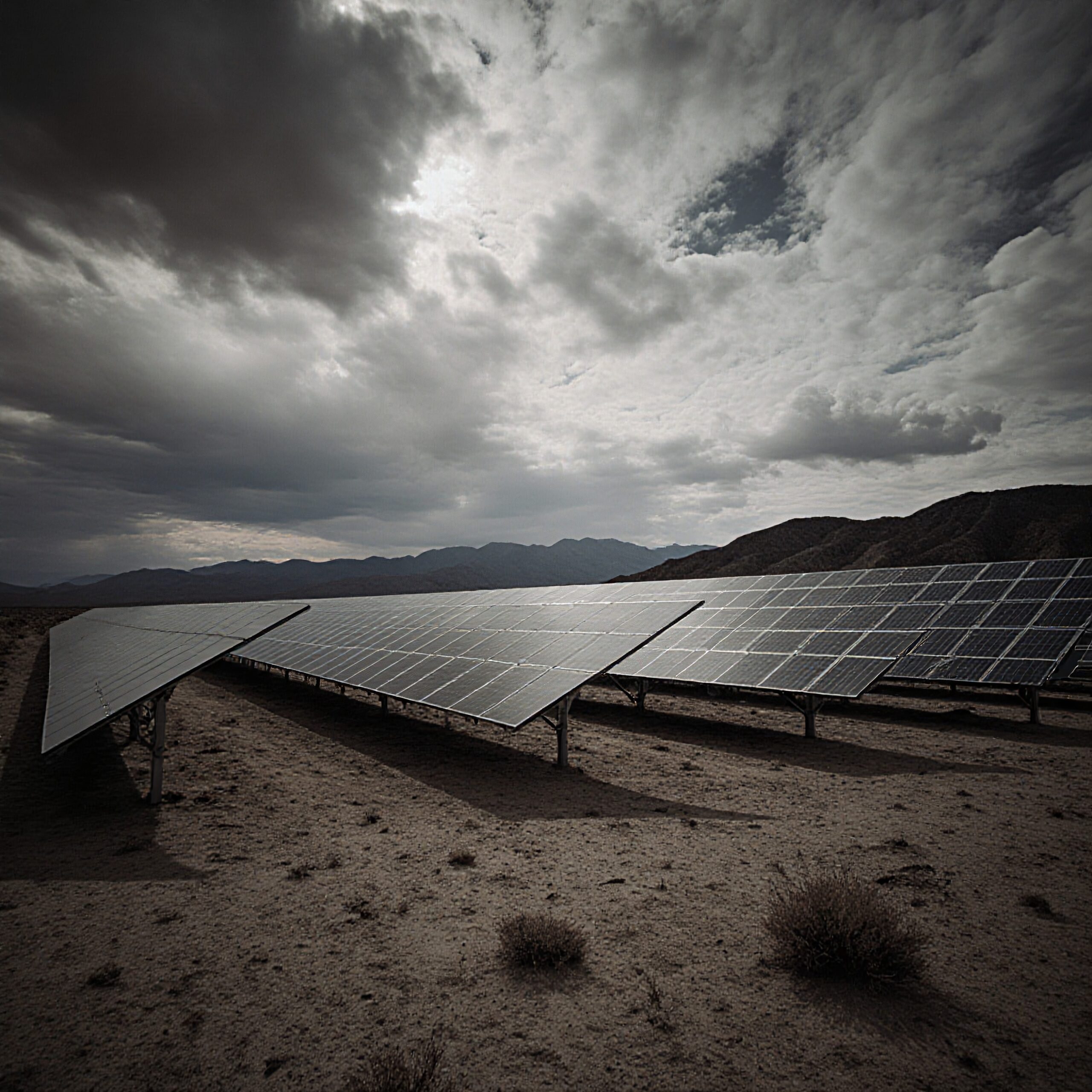 Desert Solar Panel Array Landscape
