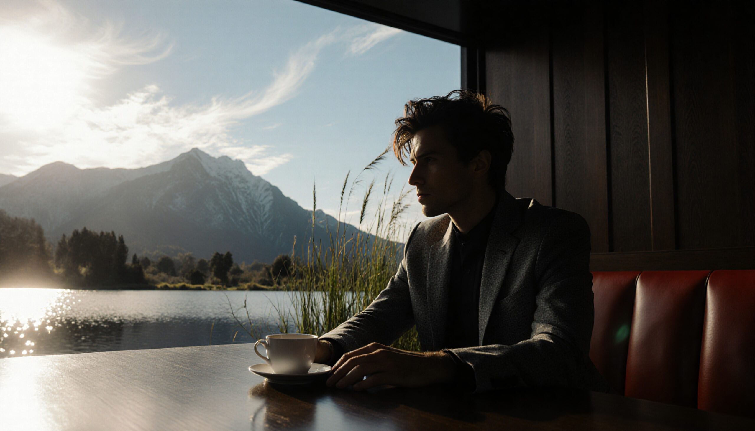 Contemplative Moment by the Lake