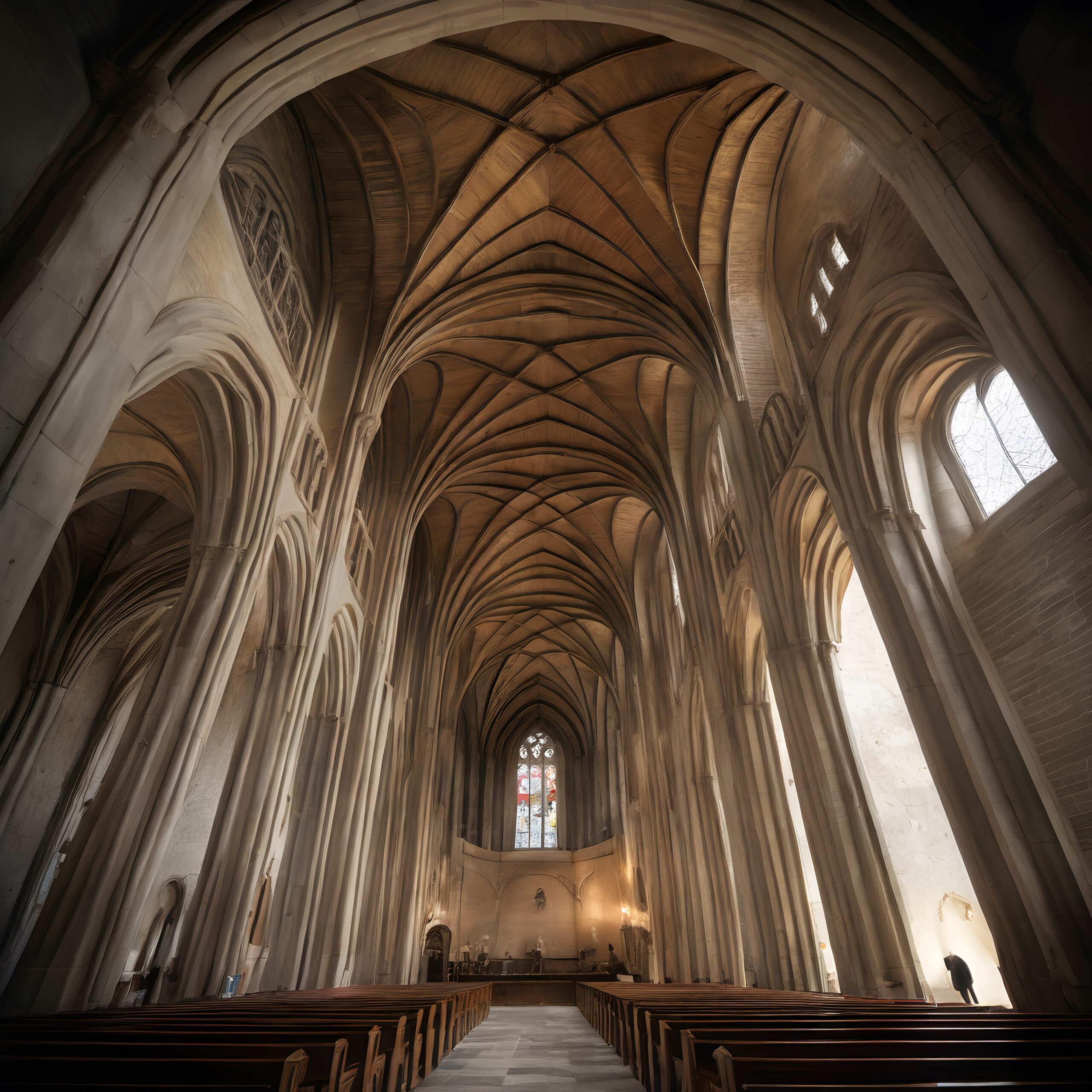 Majestic Gothic Cathedral Interior