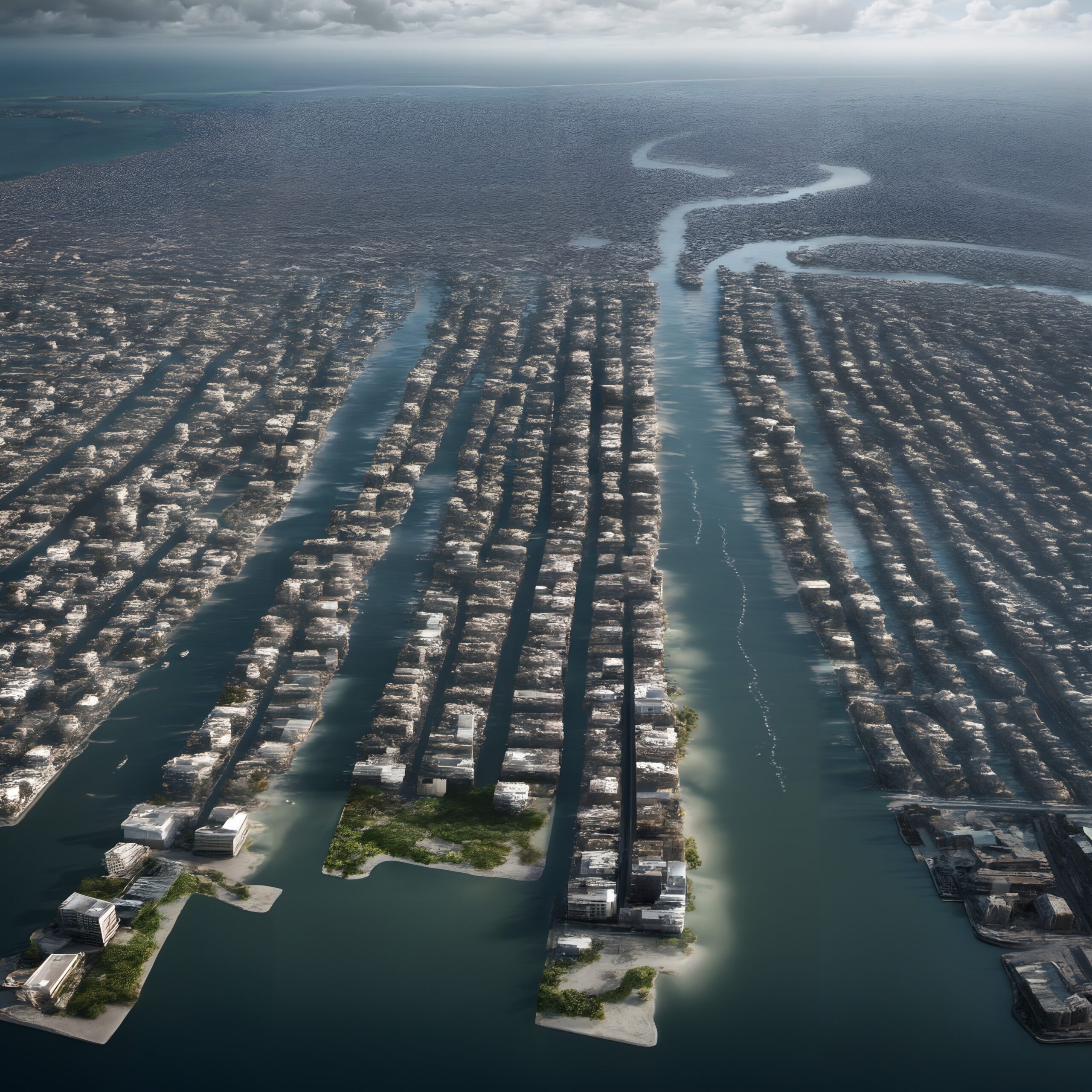 Futuristic Urban Islands Landscape