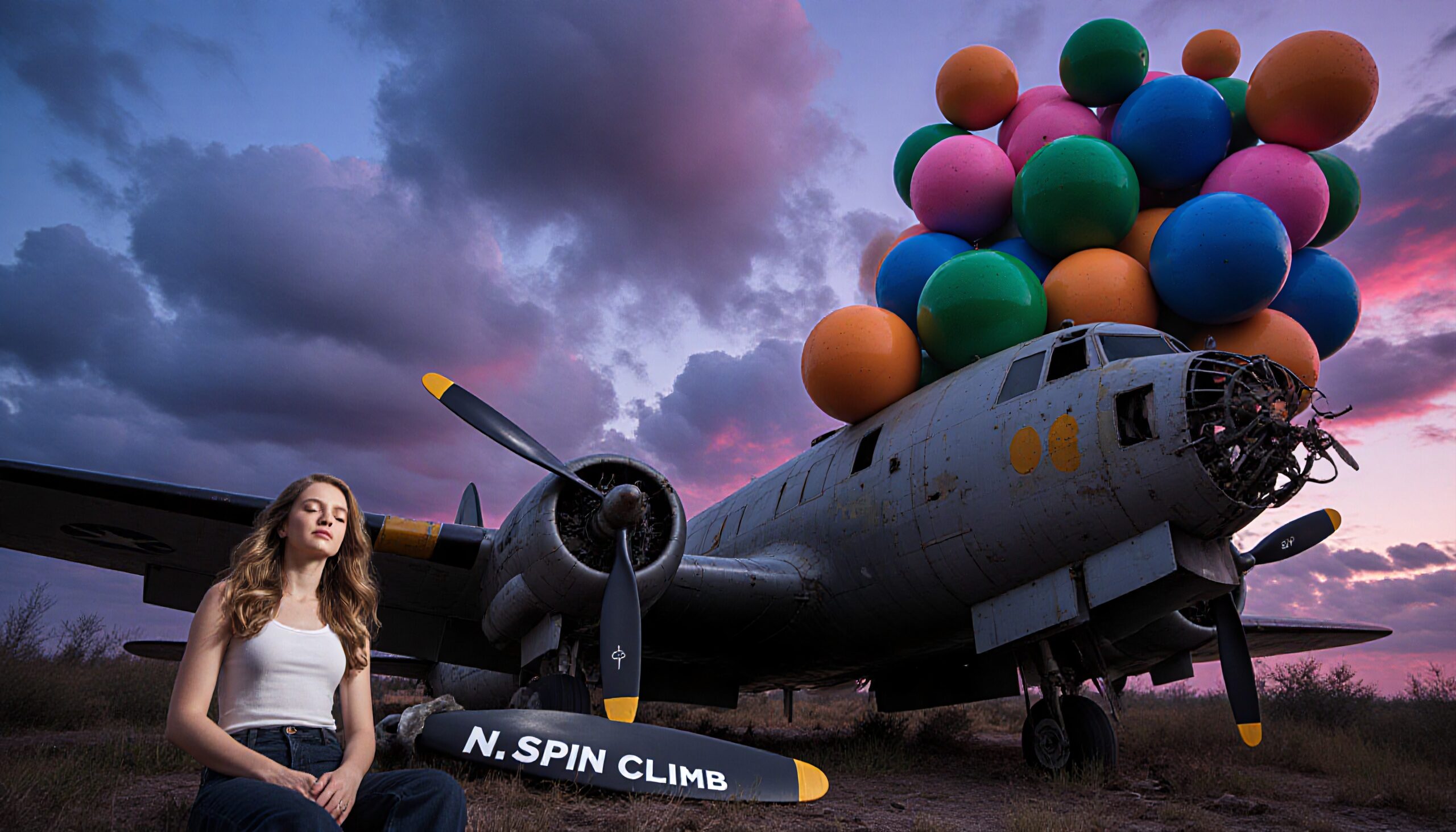 Surreal Airplane Balloon Fantasy