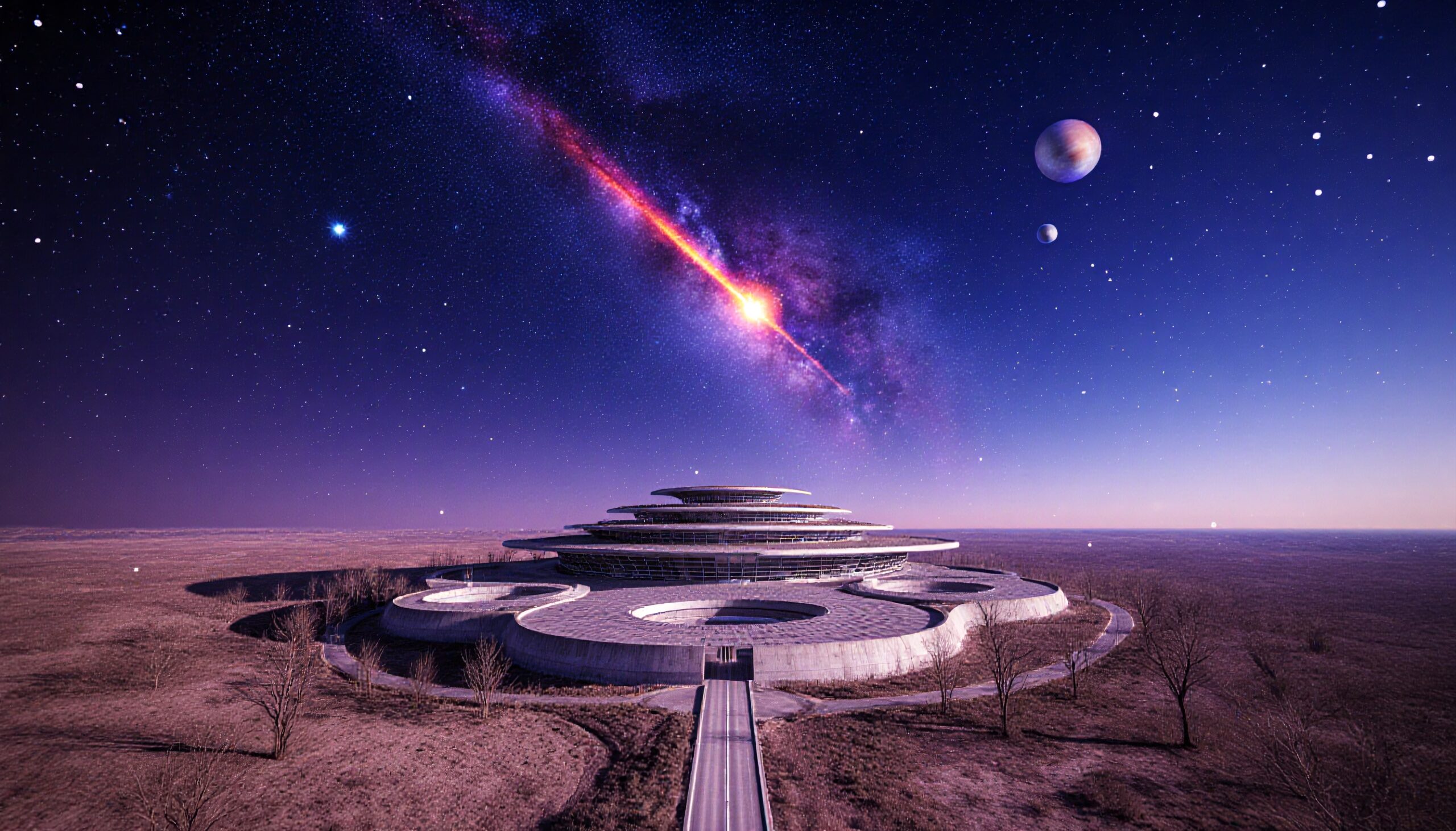 Galactic Architecture Under Starry Sky