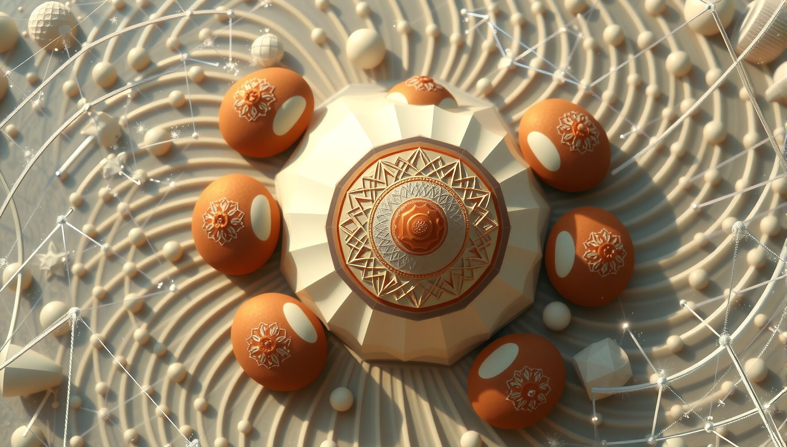 Geometric Cosmic Art in Sand