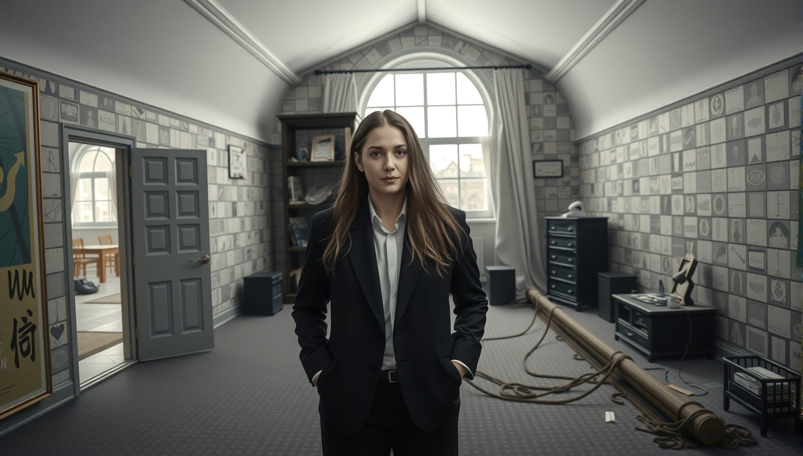 Professional Woman in Study Room