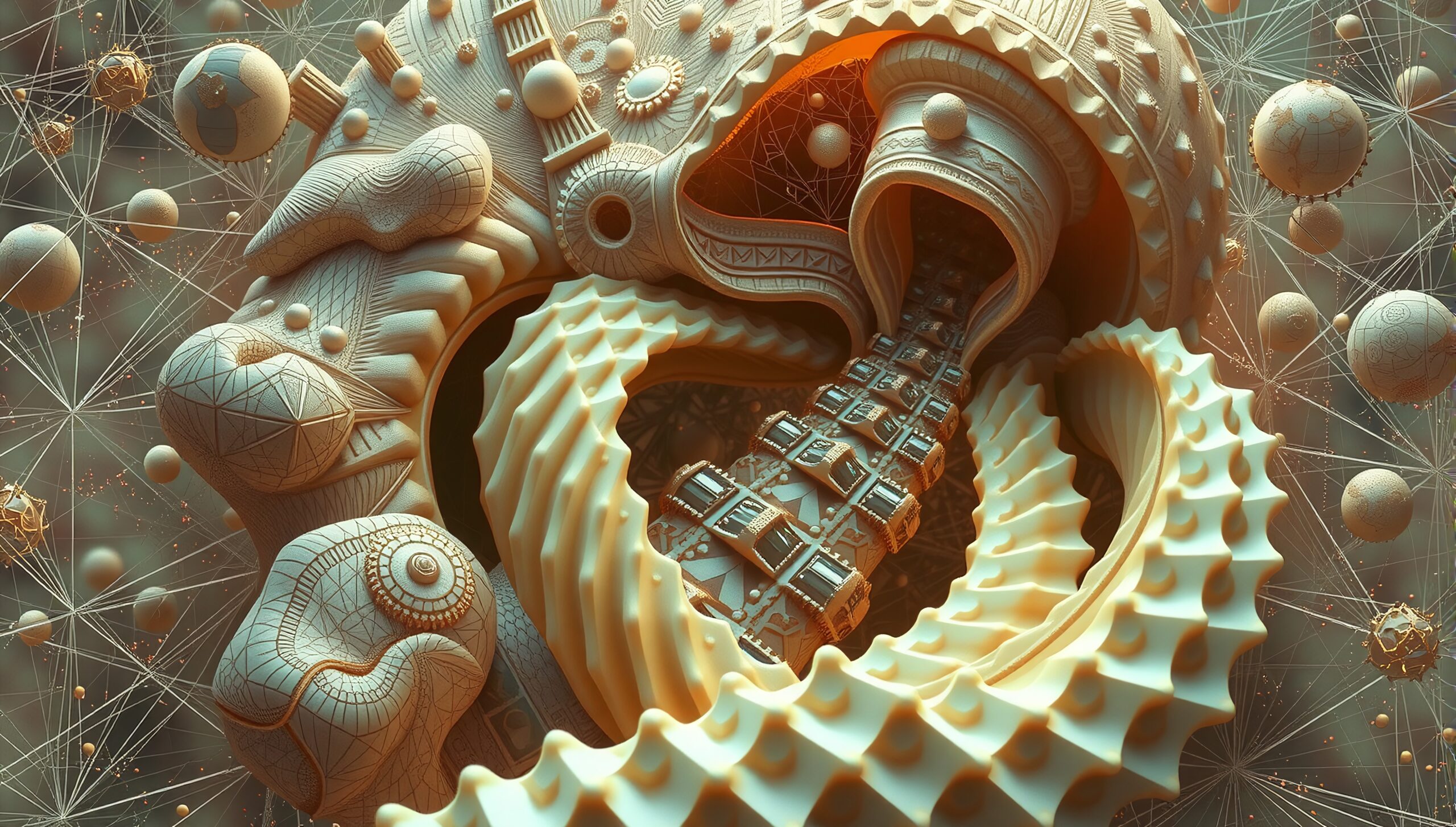 Futuristic Organic Geometric Structure