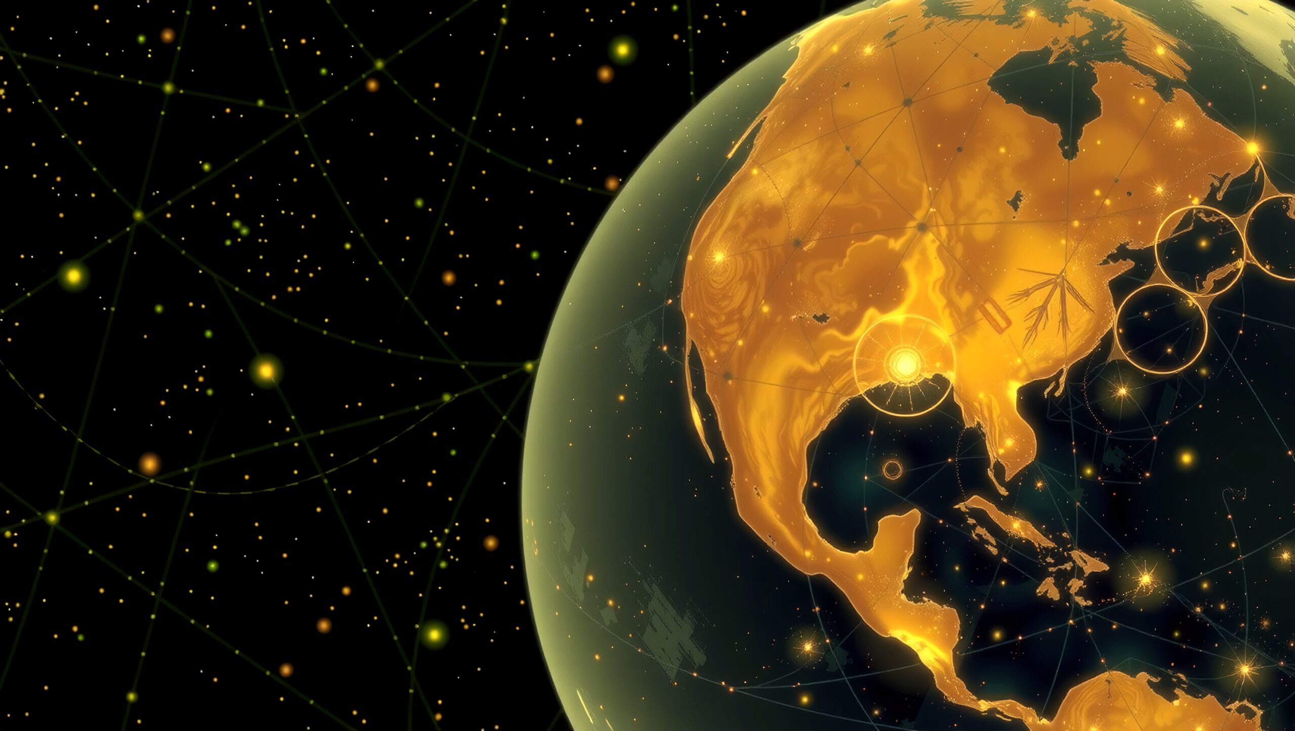 Glowing Digital Earth Connectivity Network