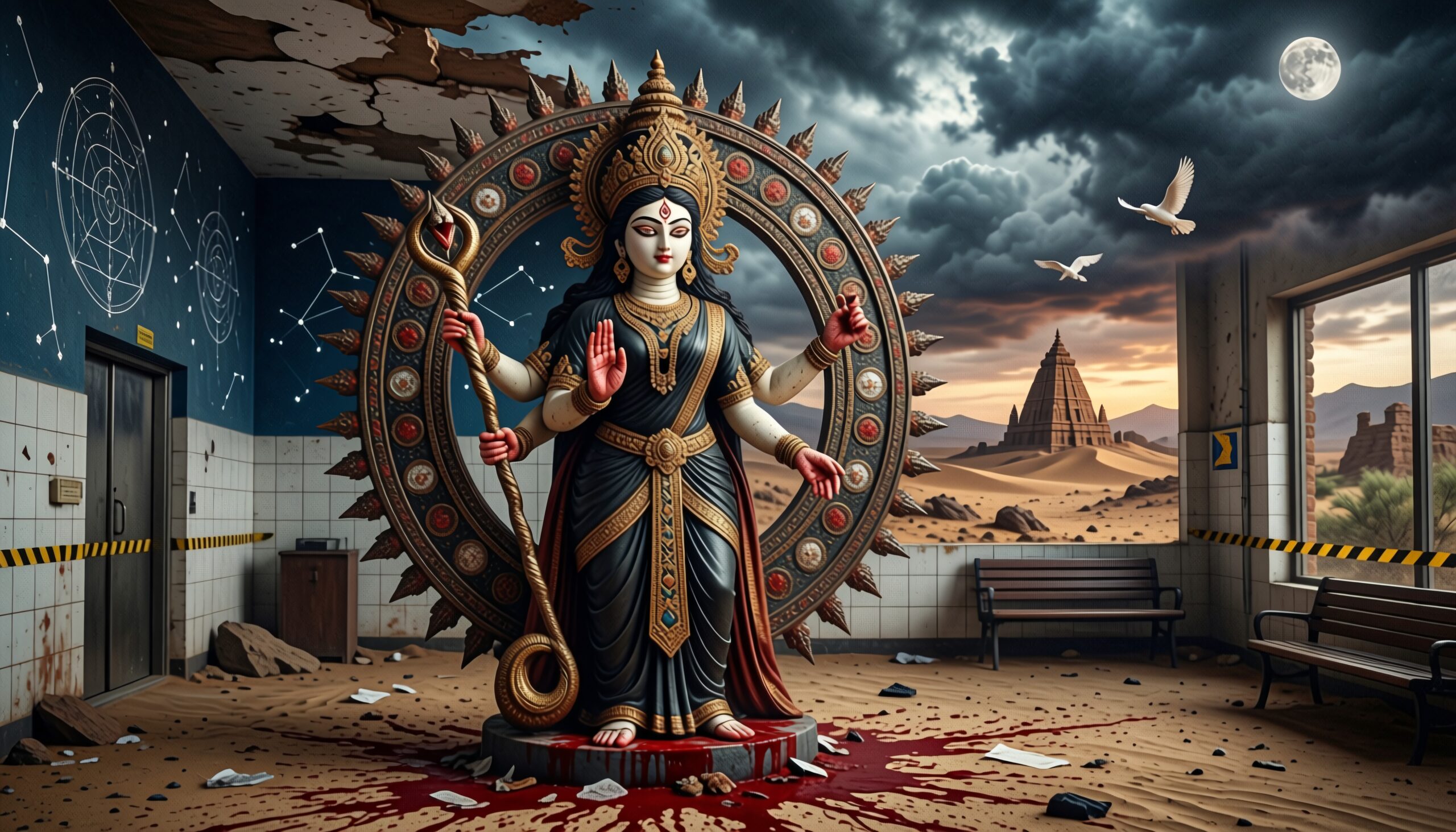 Mystical Deity in Surreal Setting