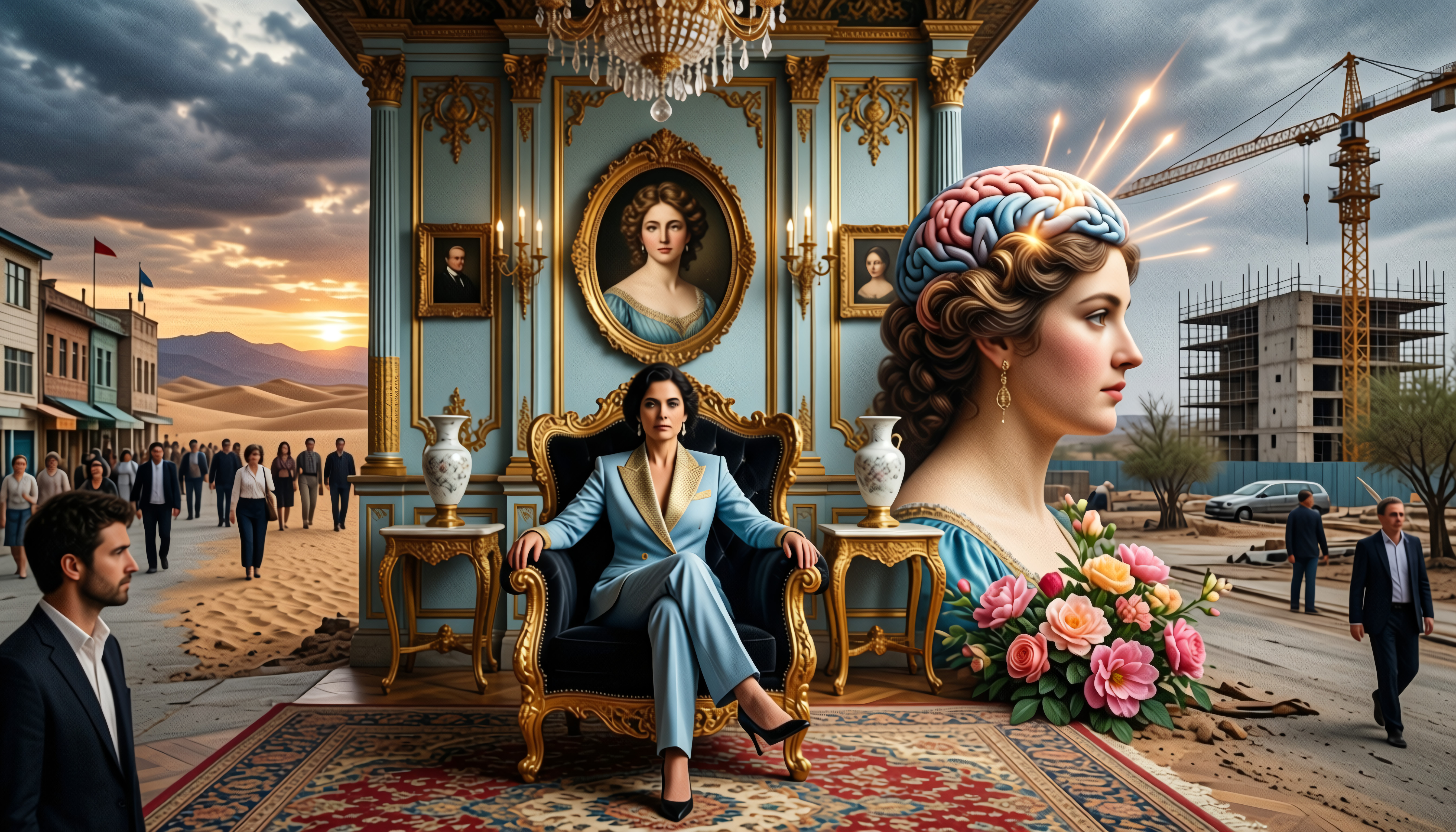 Historical Portraiture Fashion and Industrial Construction