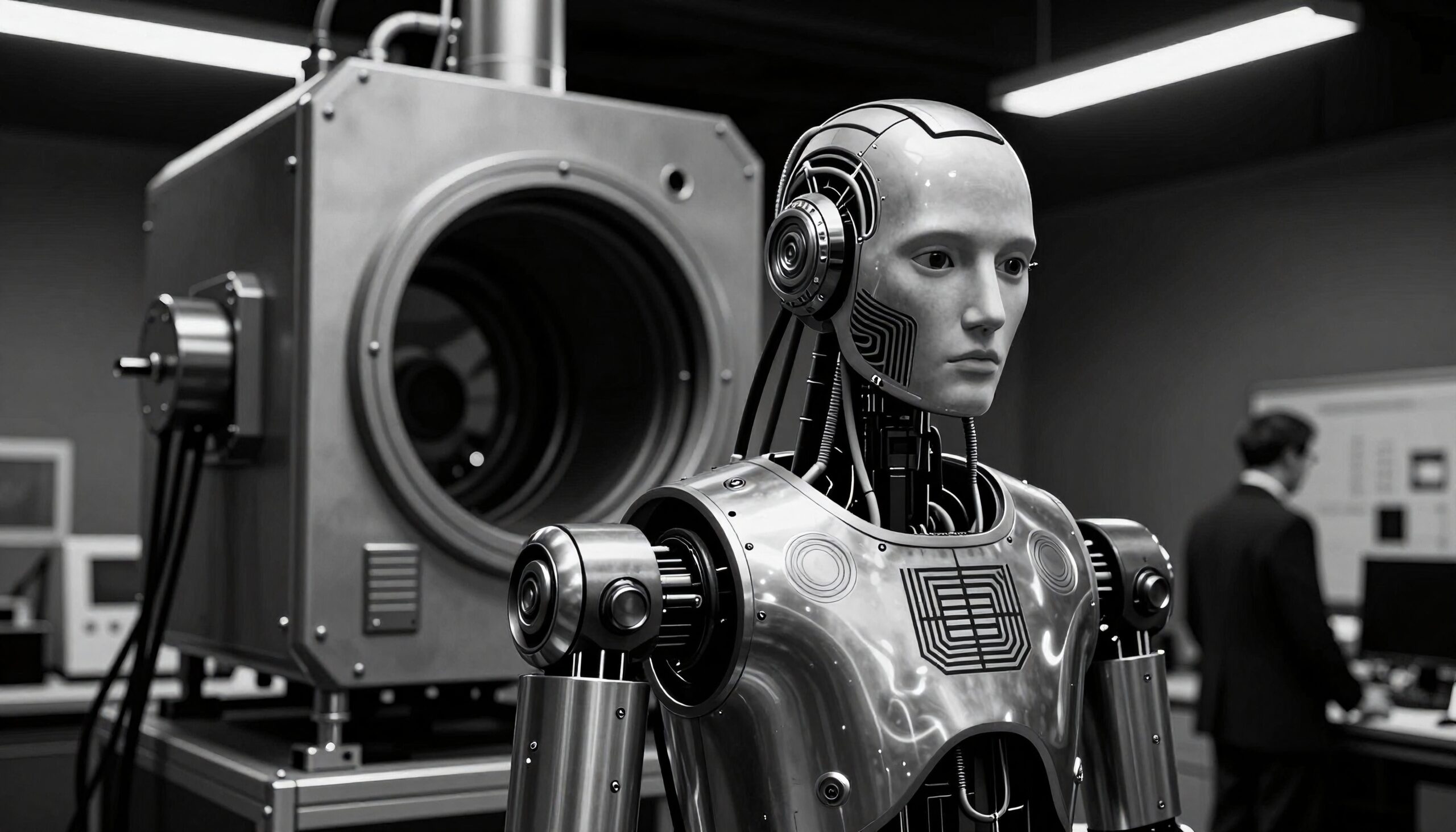 Futuristic Robot in Laboratory