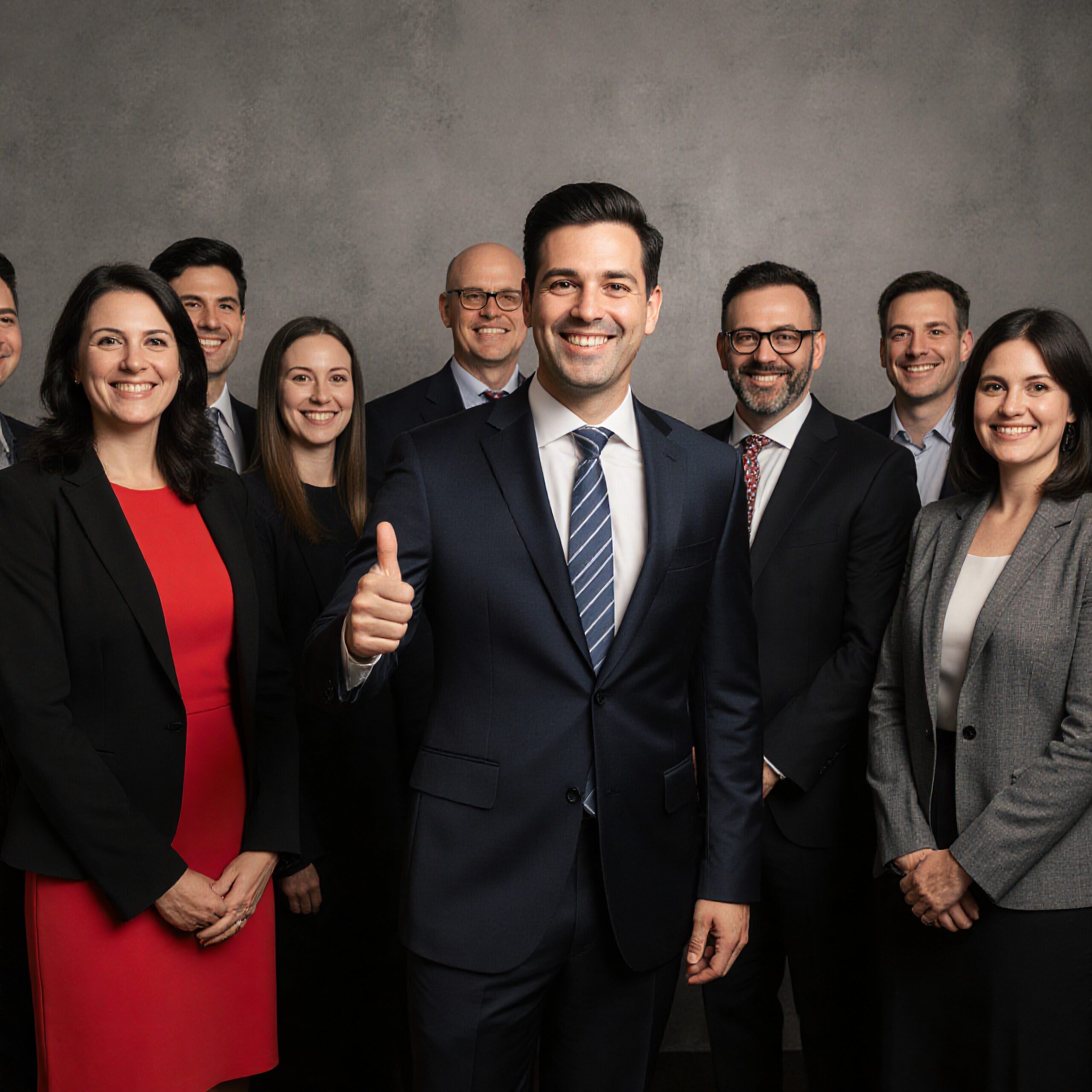 Professional Team Showing Confidence