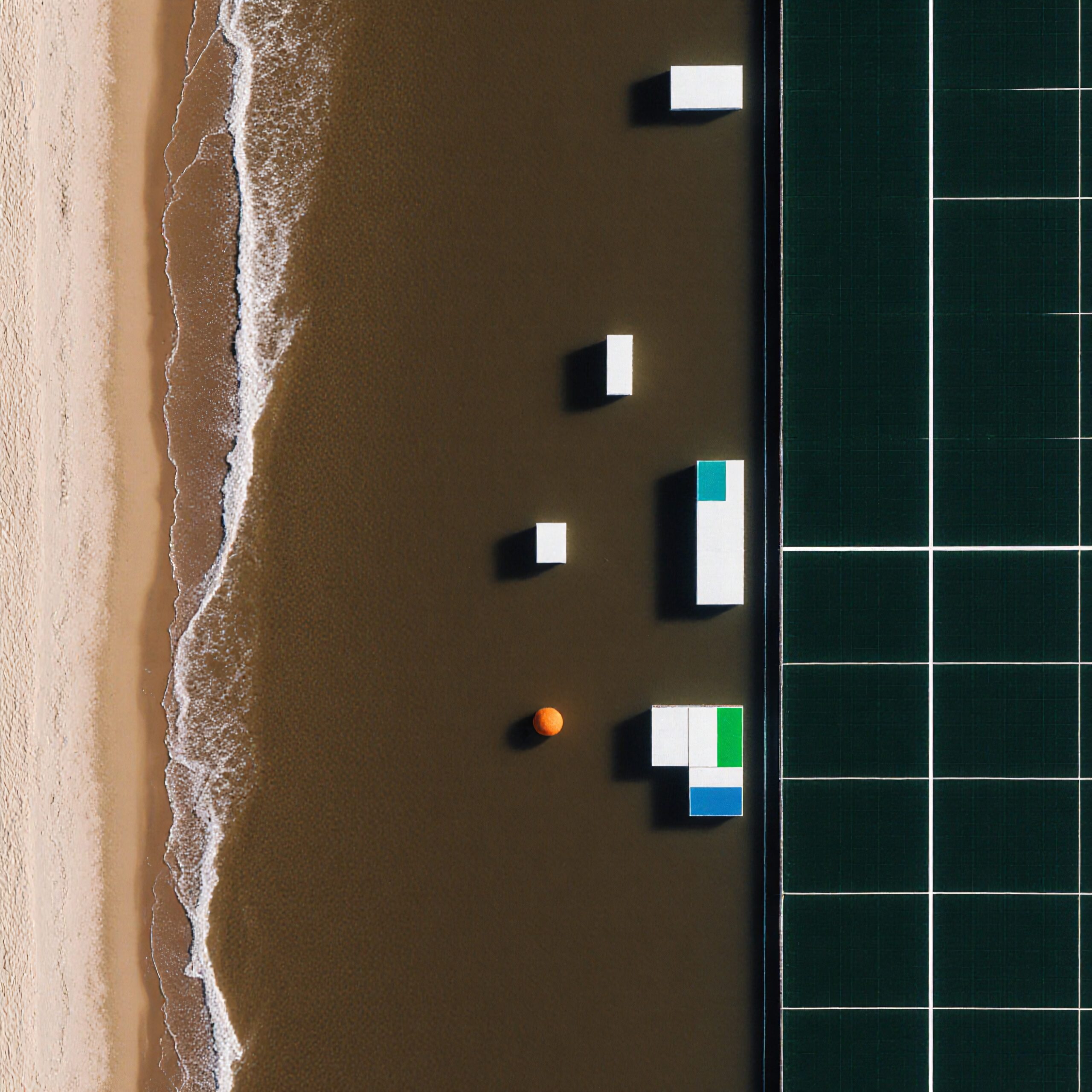 Geometric Shoreline with Modern Elements