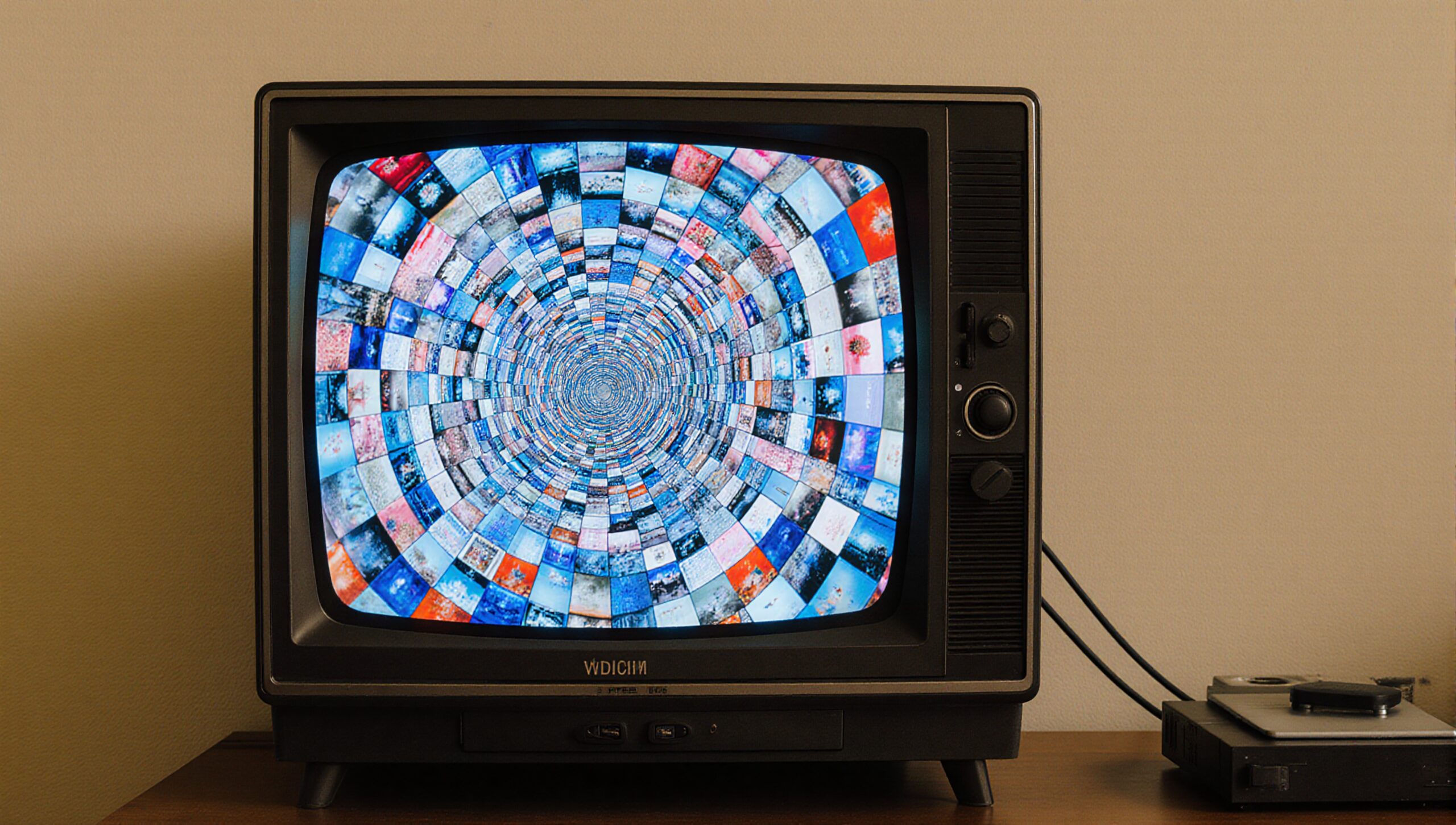 Vintage TV with Spiral Effect