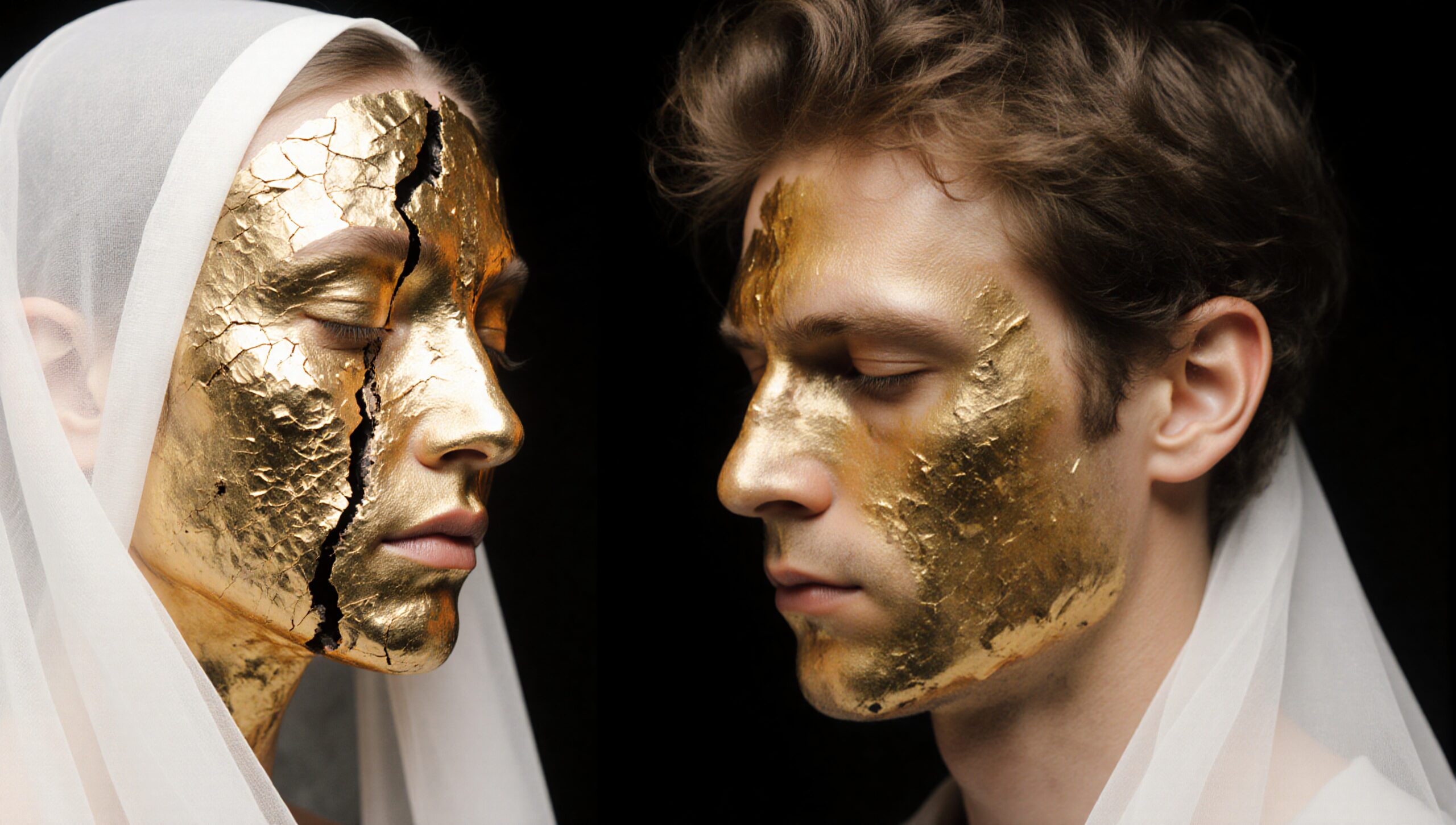 Gold Leaf Adorned Faces